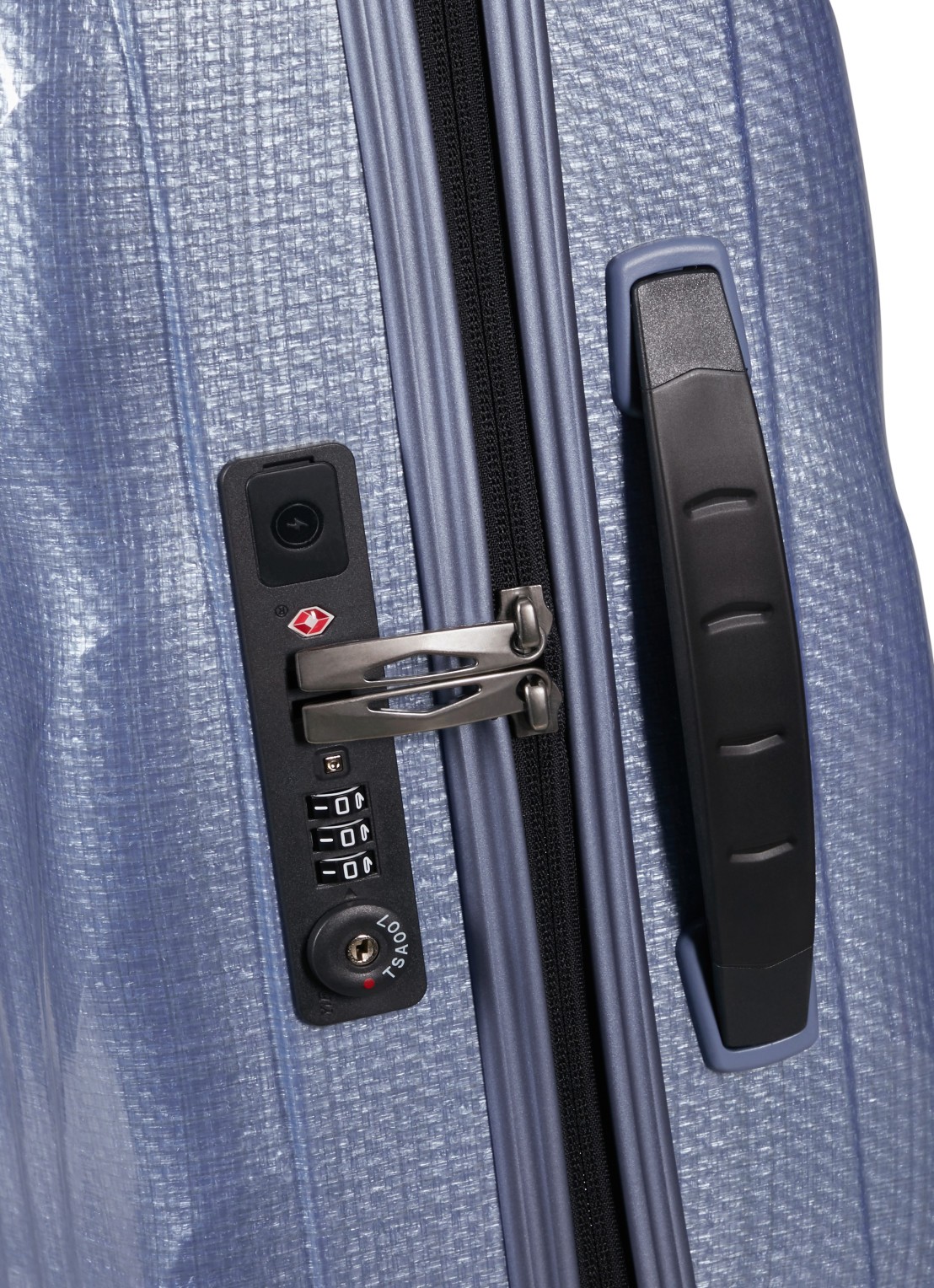 Samsonite C-Lite vergrootbare spinner 55 cm - detail lavendel