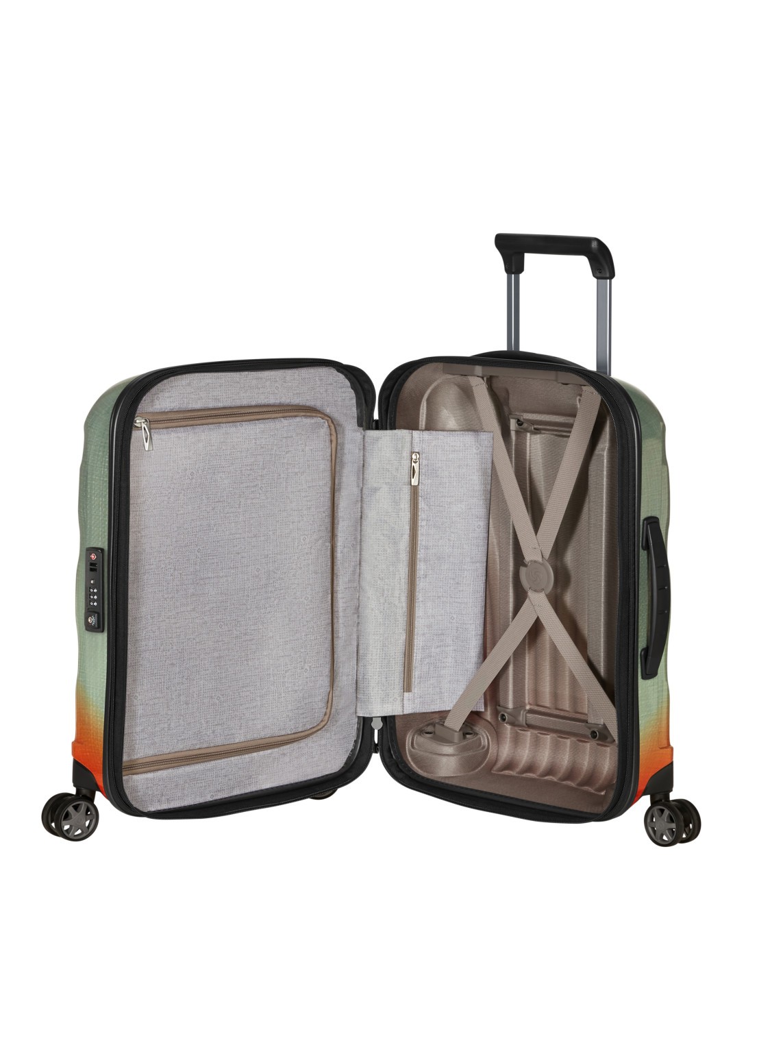 Samsonite C-Lite vergrootbare spinner 55 cm - achterkant oranje