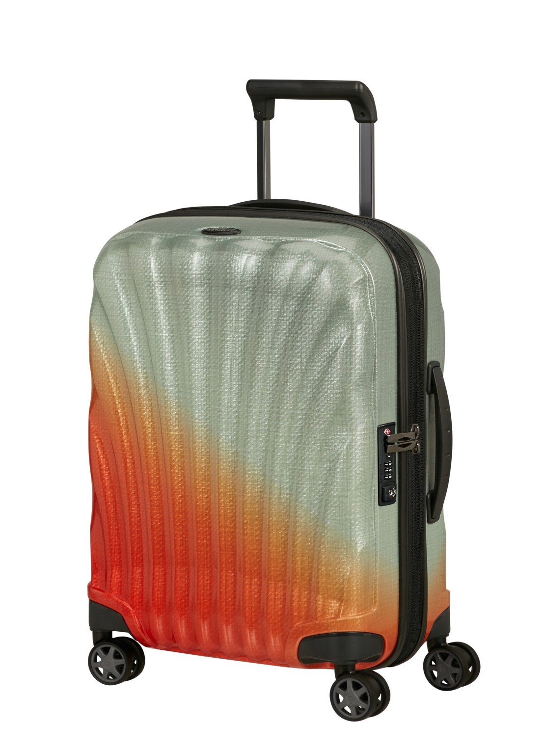 Samsonite C-Lite vergrootbare spinner 55 cm - voorkant 5 oranje