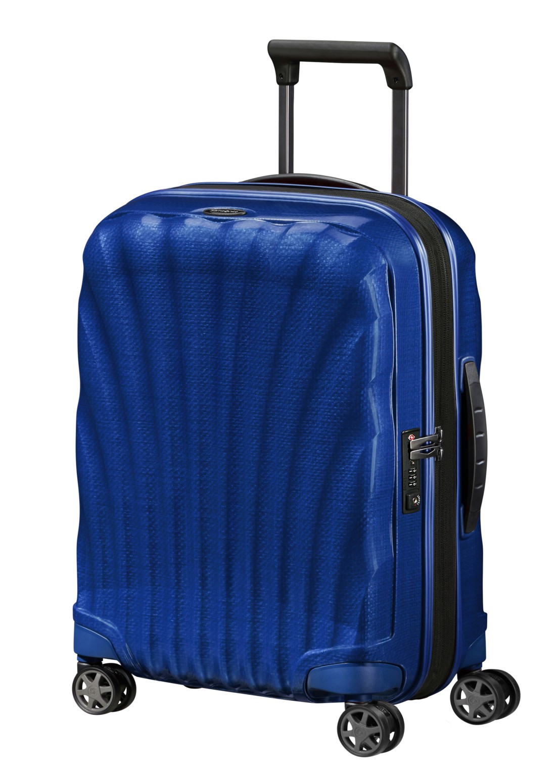 Samsonite C-Lite vergrootbare spinner 55 cm - voorkant 5 kobaltblauw