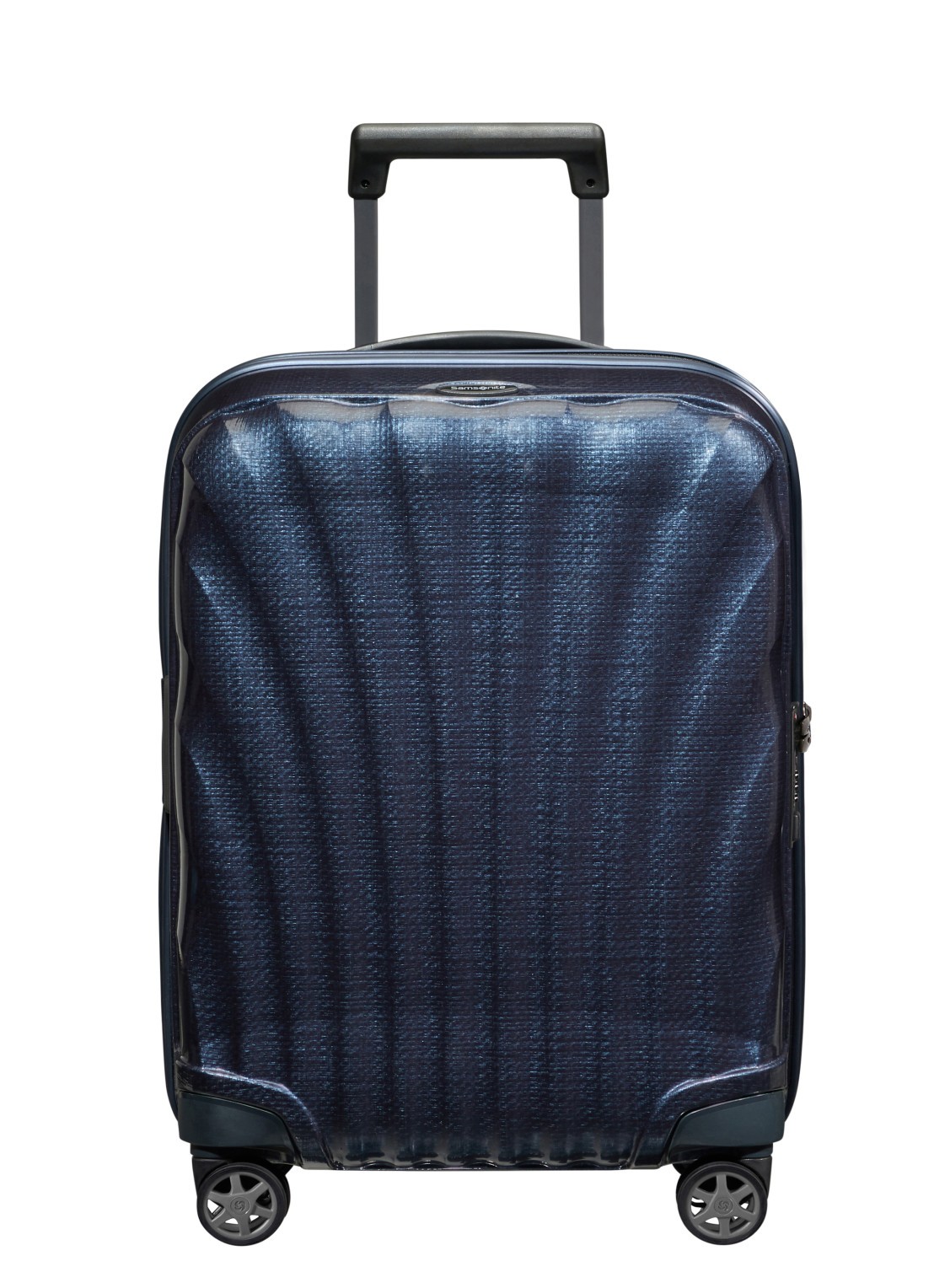 Samsonite C-Lite vergrootbare spinner 55 cm - voorkant 3 donkerblauw