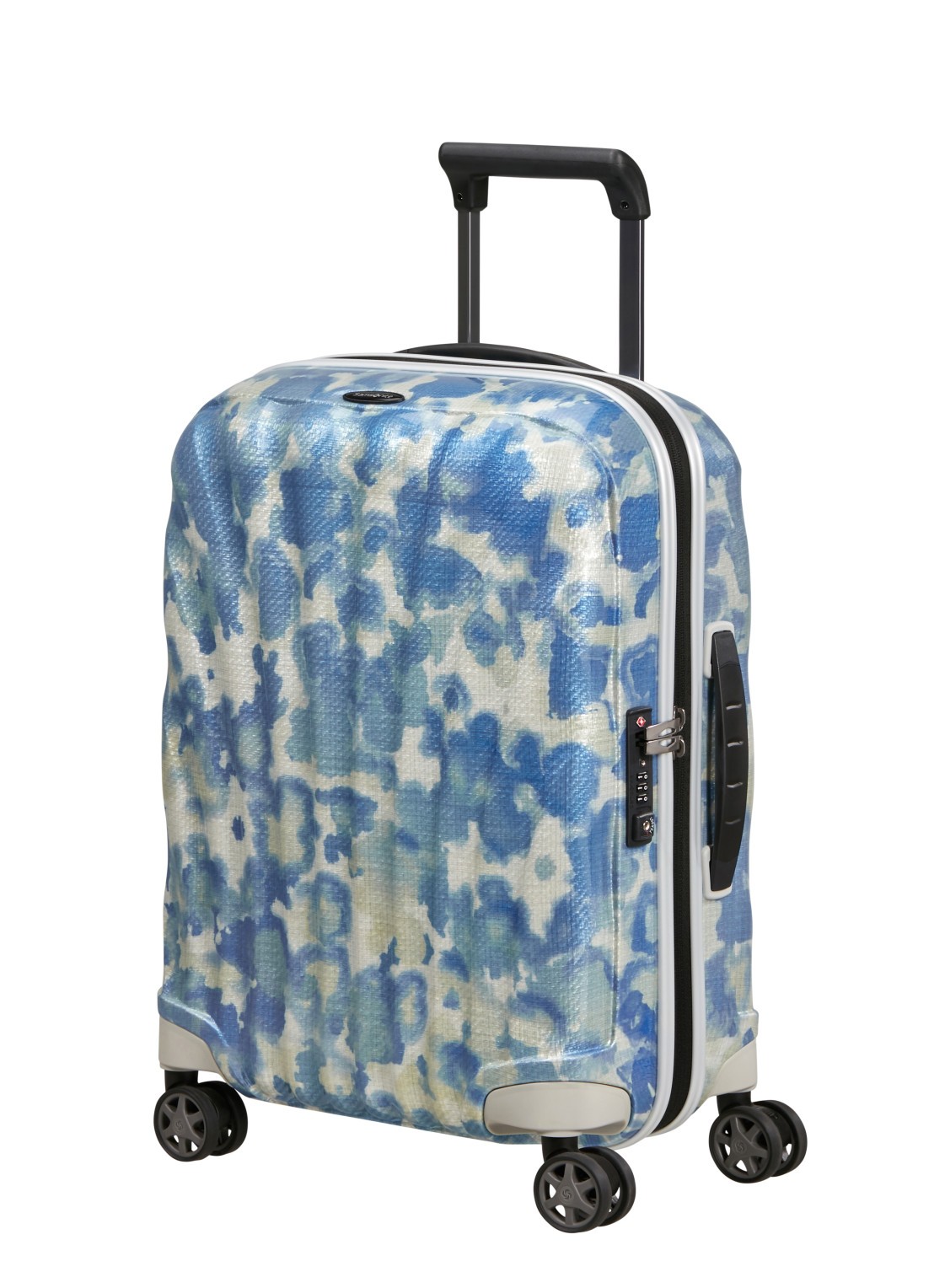 Samsonite C-Lite vergrootbare spinner 55 cm - voorkant 3 blauw