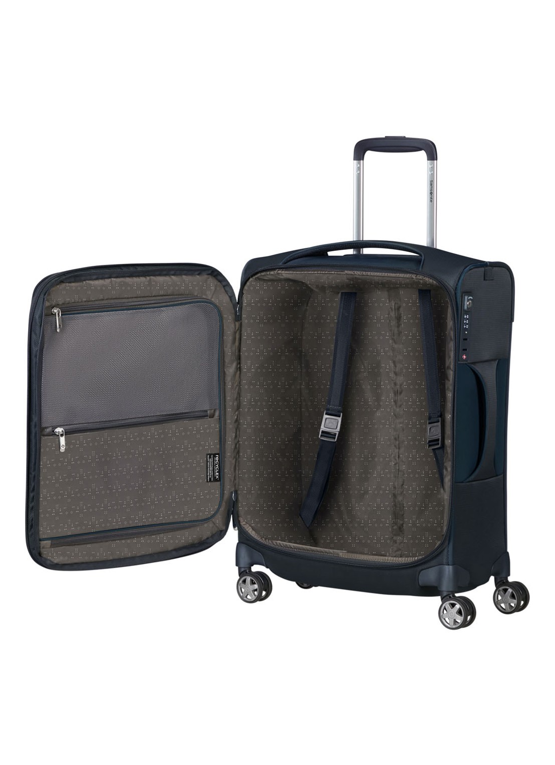 Samsonite D'Lite uitbreidbare spinner 55 cm - voorkant 6 donkerblauw
