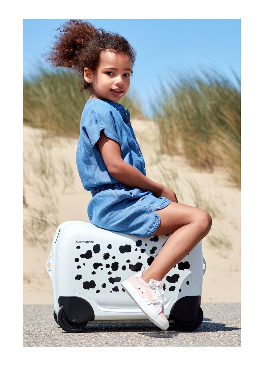 Samsonite Dream2Go Ride-On spinnner 38 cm  - voorkant 3 wit