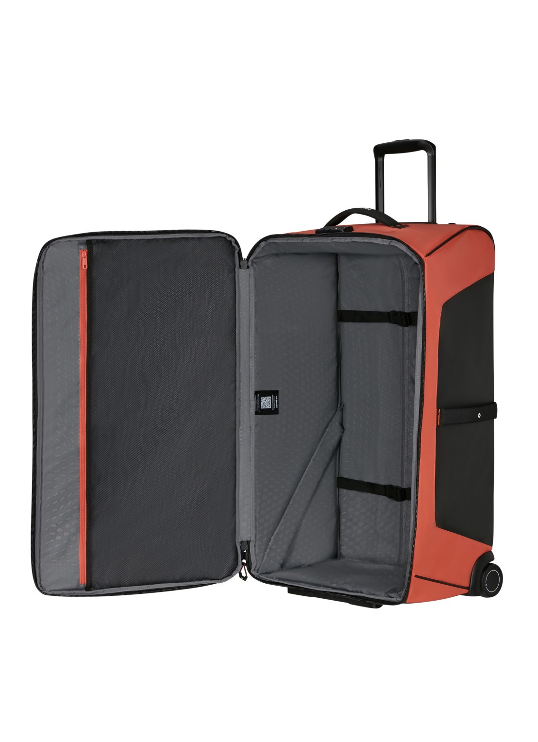Samsonite ECODIVER DUFFLE/WH 79/29 COFFEE BEAN - achterkant 4 oranjerood
