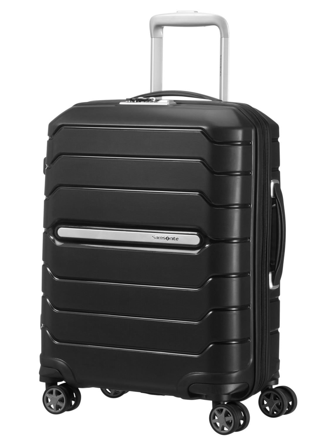 Samsonite Flux vergrootbare spinner 55 cm - voorkant 2 zwart