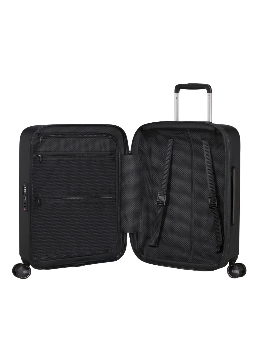 Samsonite Fyrm vergrootbare spinner 55 cm - voorkant 3 black / zwart