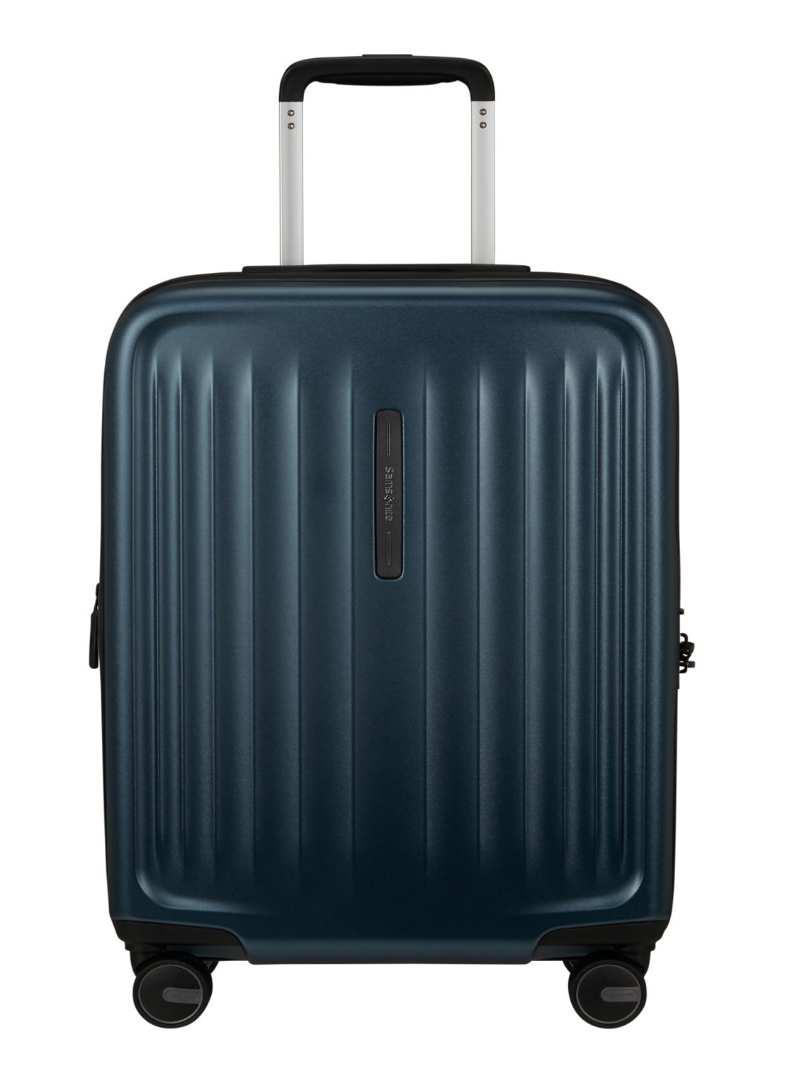 Samsonite Fyrm vergrootbare spinner 55 cm - voorkant 2 staalblauw