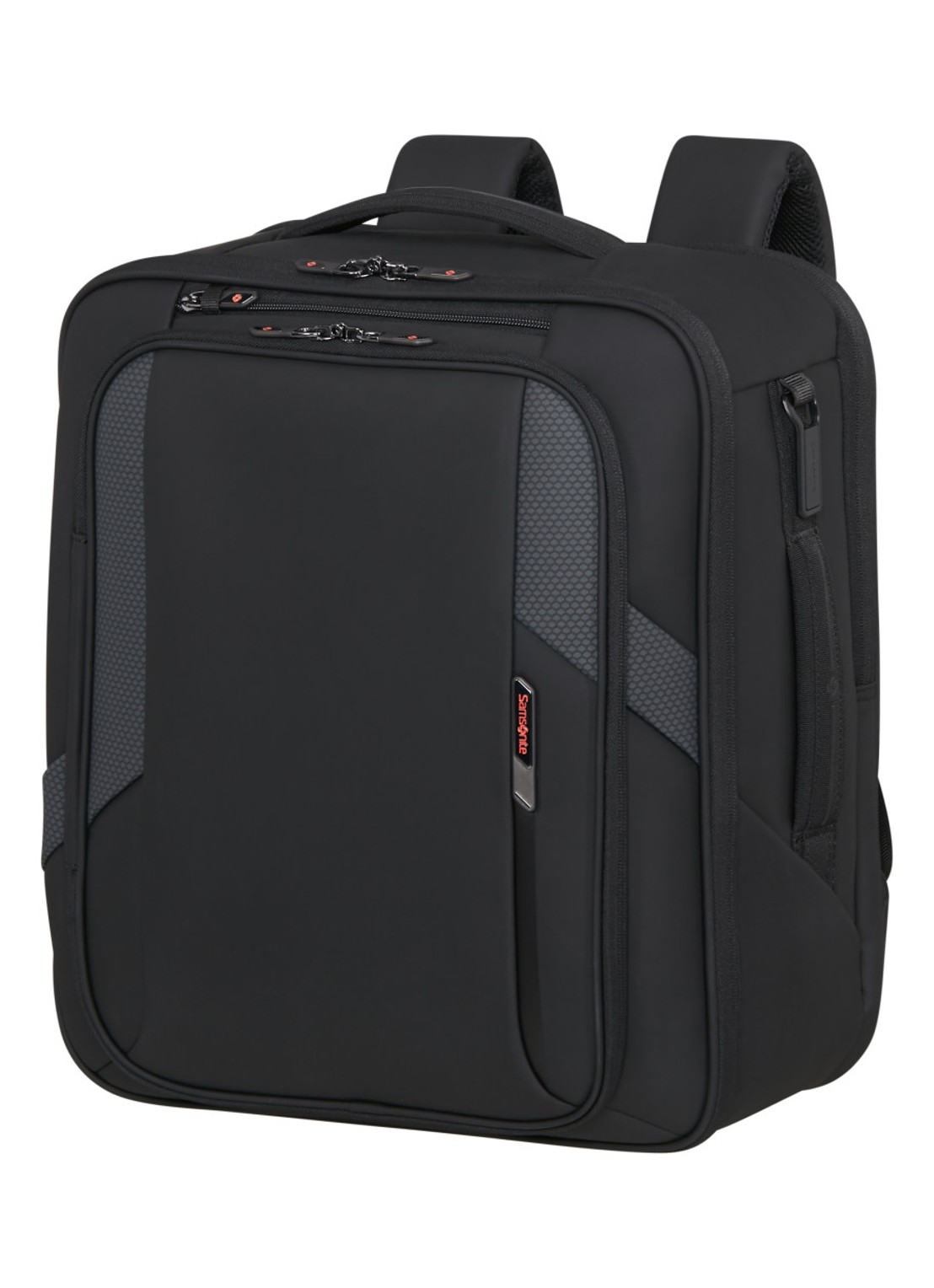 Samsonite Glazed M rugzak met 17 inch laptopvak - voorkant 3 zwart