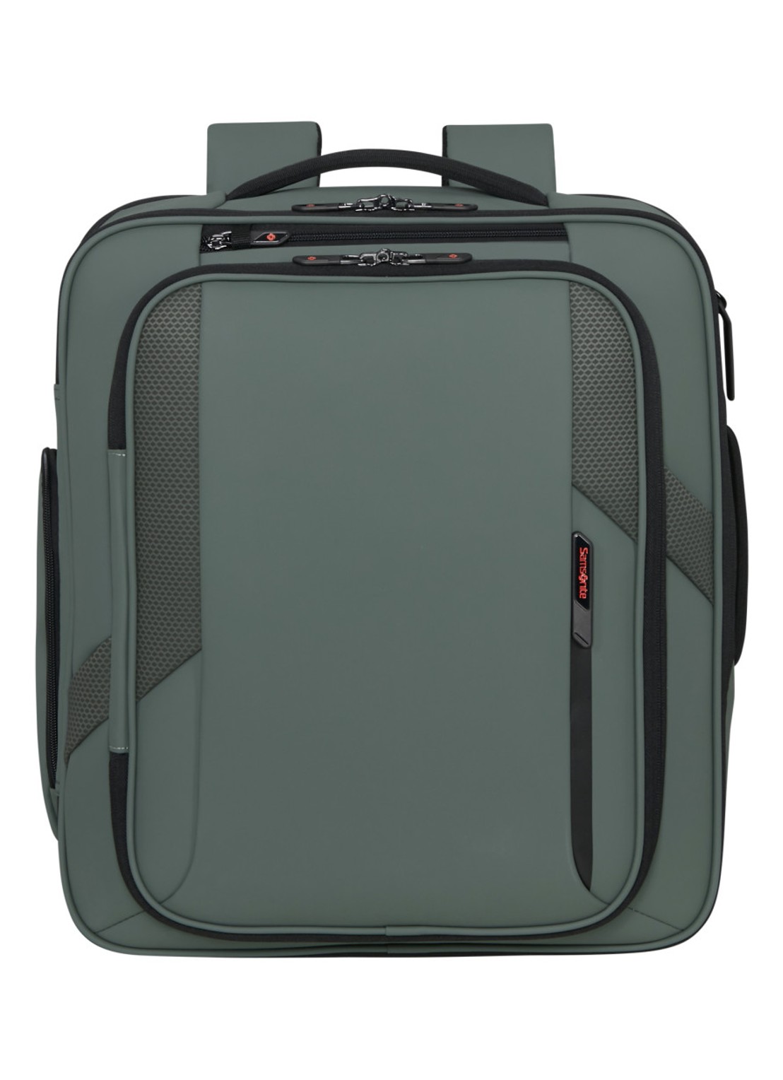 Samsonite Glazed M rugzak met 17 inch laptopvak - voorkant 2 mosgroen