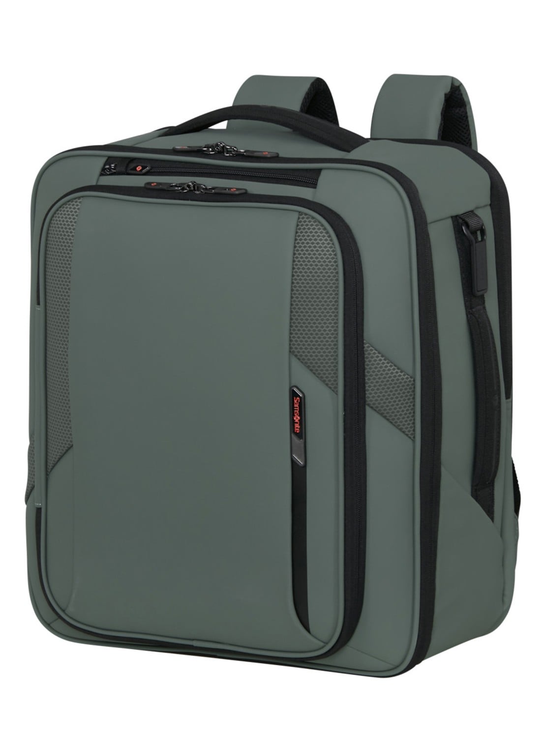 Samsonite Glazed M rugzak met 17 inch laptopvak - voorkant 3 mosgroen