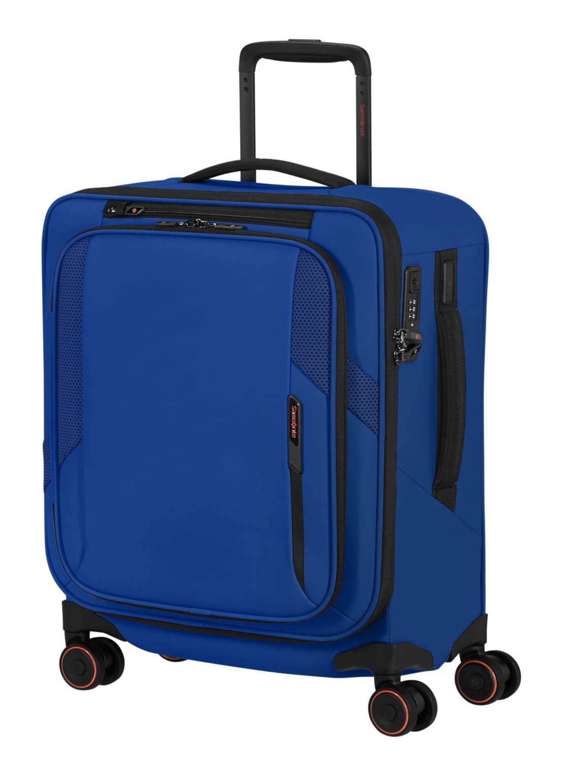 Samsonite Glazed vergrootbare spinner 55 cm - voorkant 4 kobaltblauw