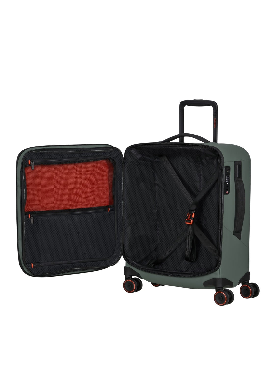 Samsonite Glazed vergrootbare spinner 55 cm - achterkant 5 mosgroen