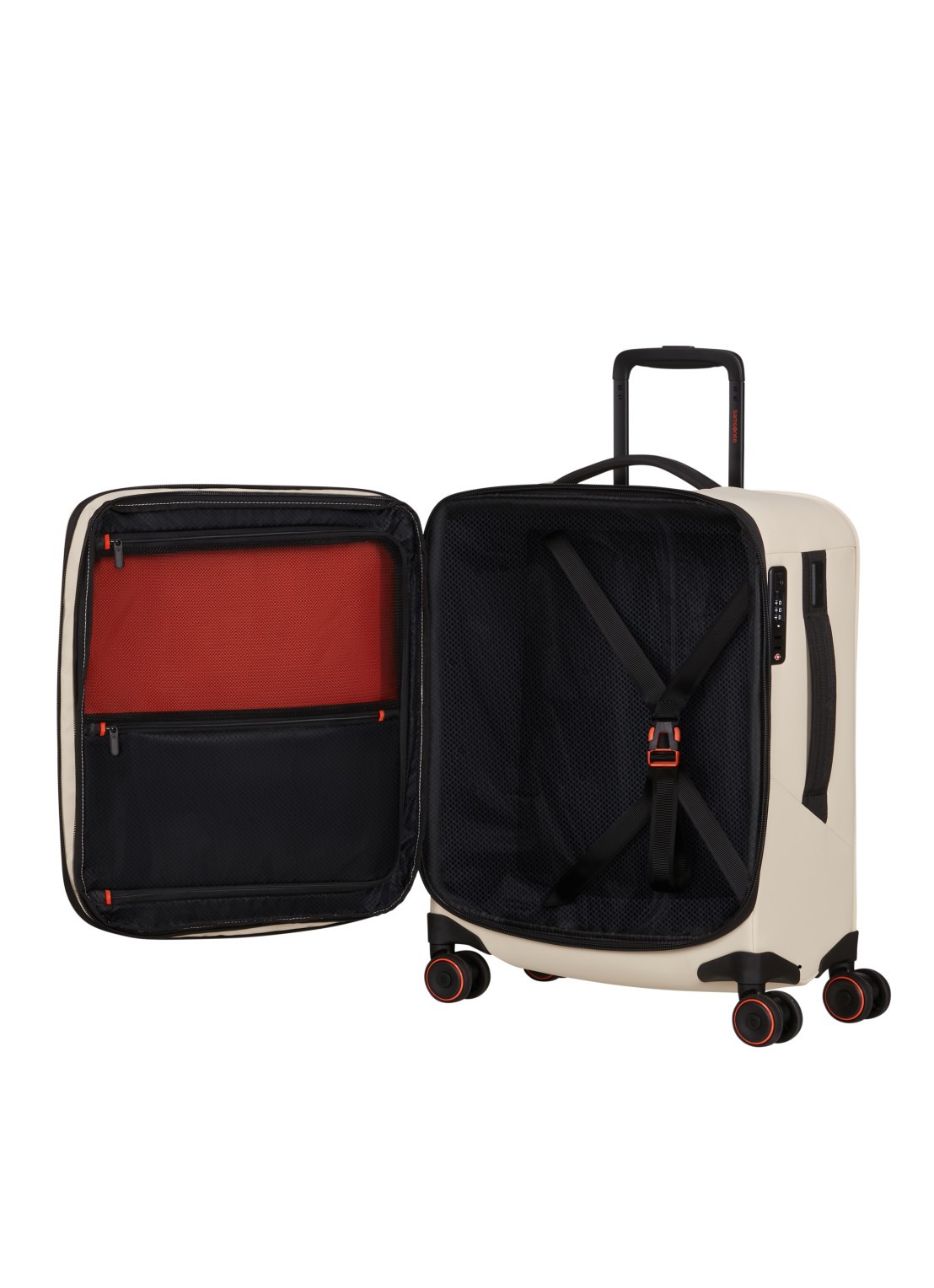 Samsonite Glazed vergrootbare spinner 55 cm - achterkant 5 zand