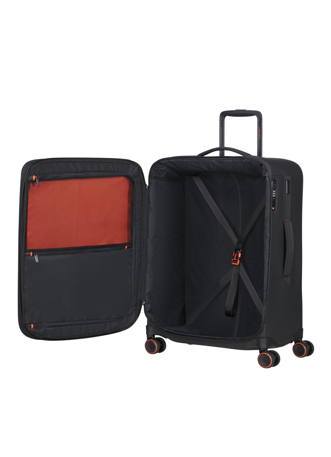 Samsonite Glazed vergrootbare spinner 67 cm - achterkant 3 zwart