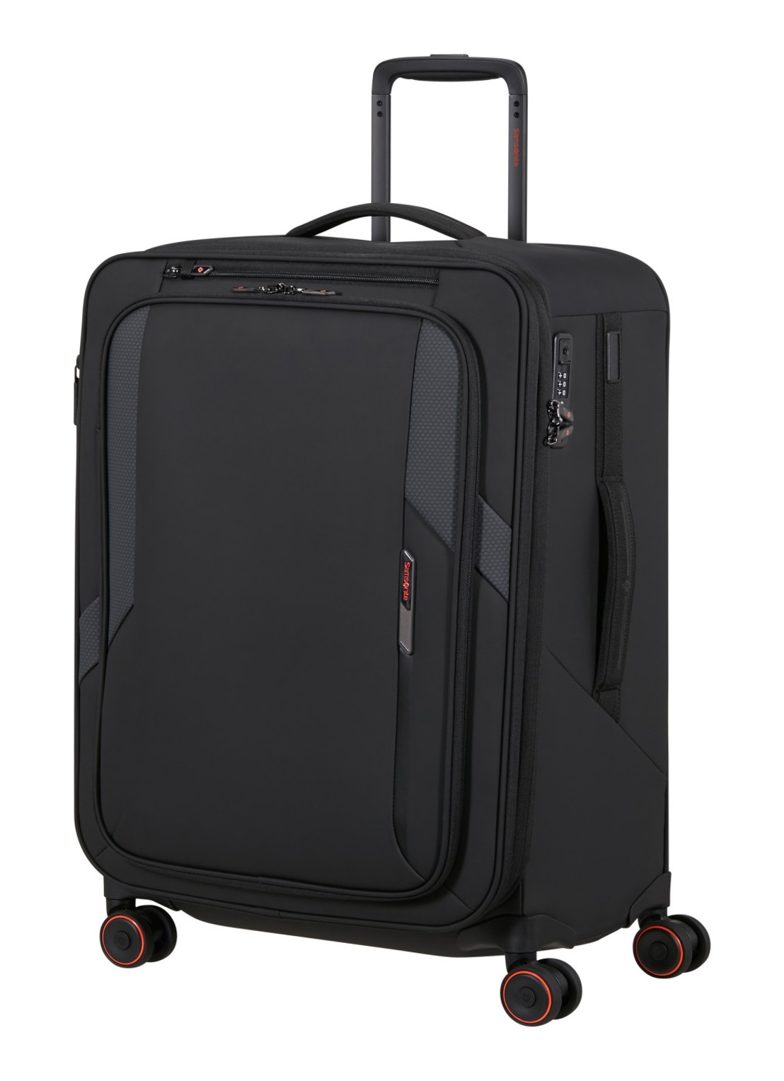 Samsonite Glazed vergrootbare spinner 67 cm - voorkant 2 zwart