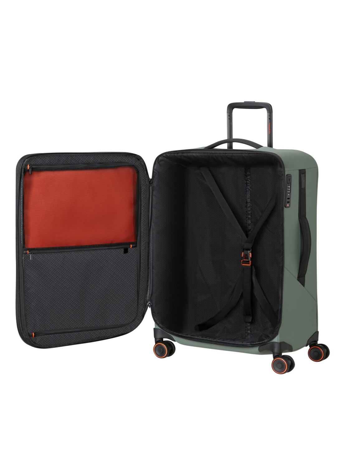 Samsonite Glazed vergrootbare spinner 67 cm - achterkant 3 mosgroen