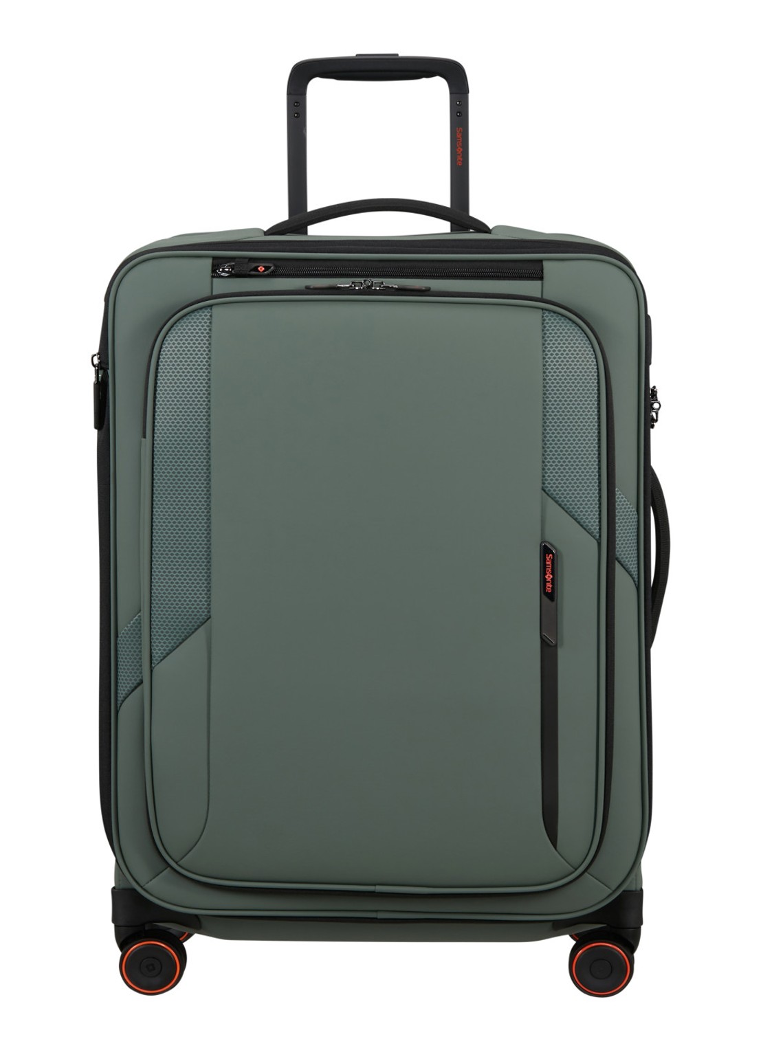 Samsonite Glazed vergrootbare spinner 67 cm - voorkant mosgroen