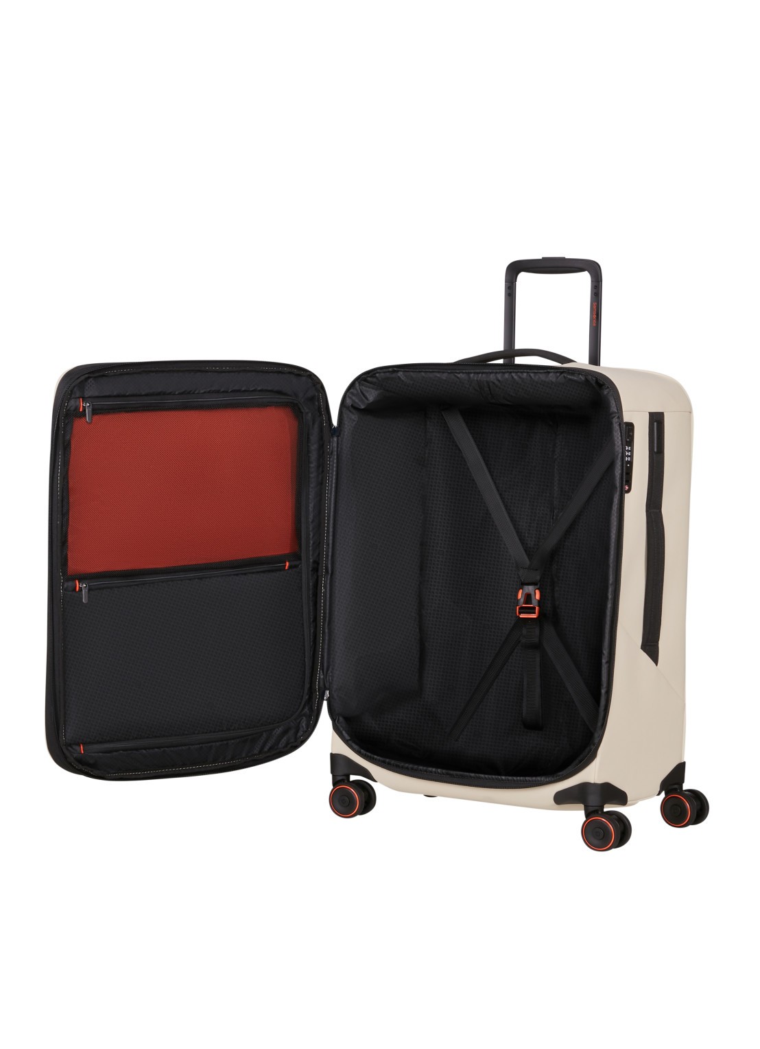 Samsonite Glazed vergrootbare spinner 67 cm - achterkant zand