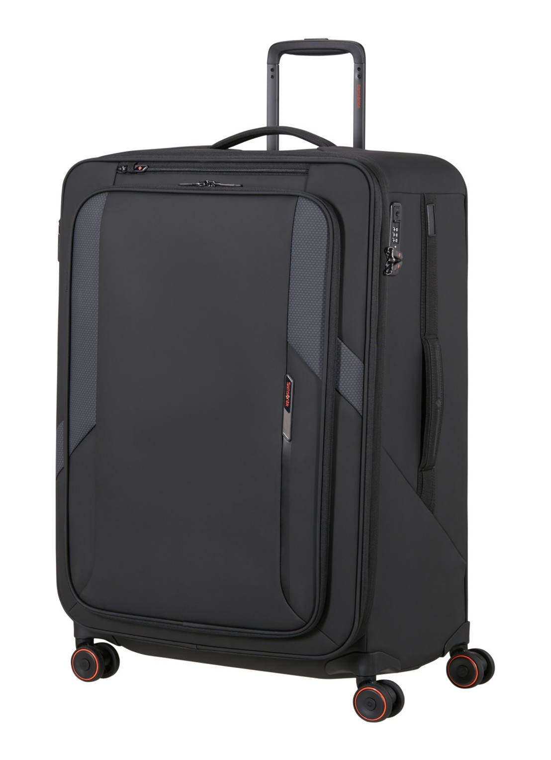 Samsonite Glazed vergrootbare spinner 78 cm - voorkant 3 zwart