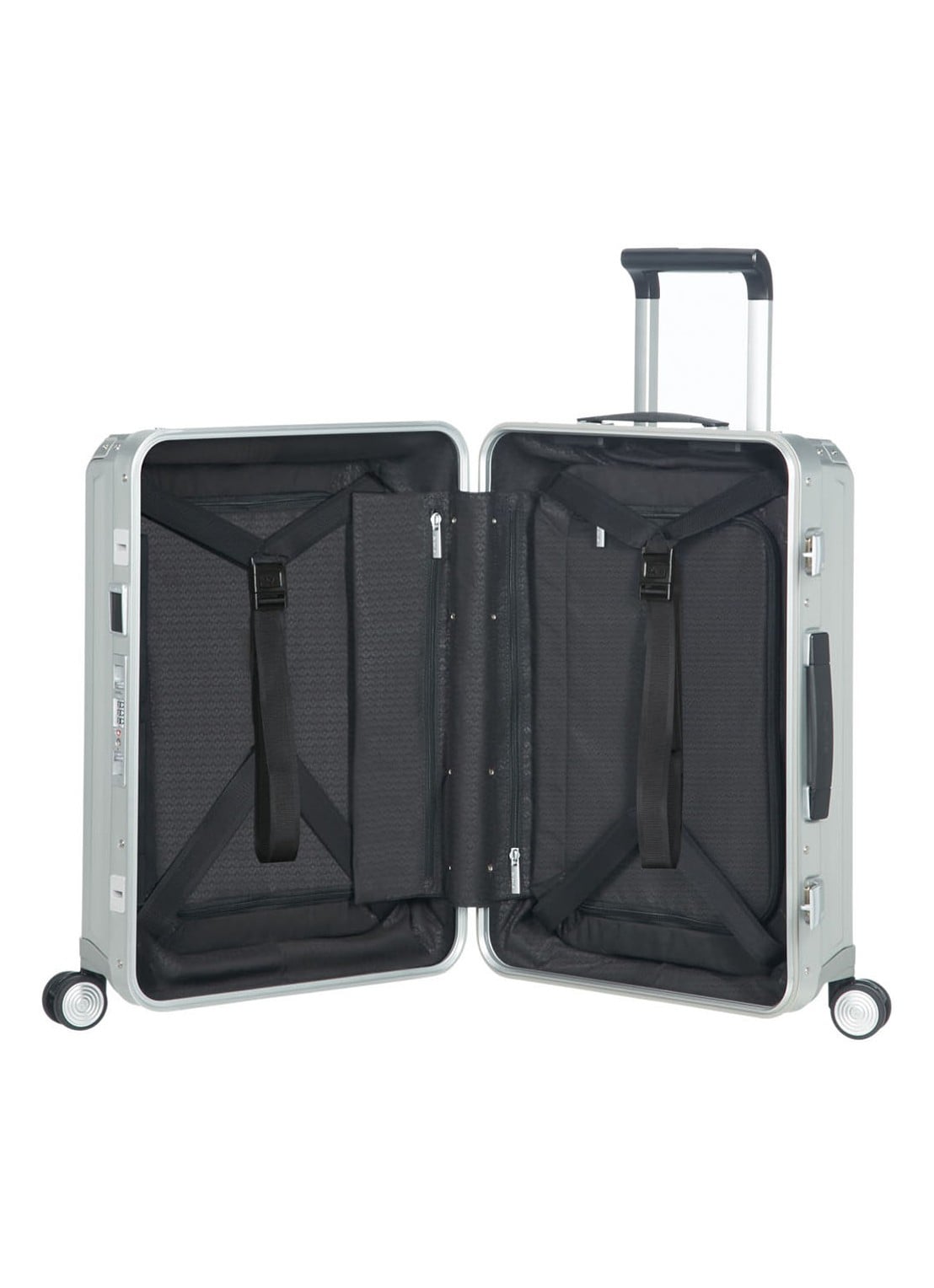 Samsonite Lite-Box Alu spinner 55 cm  - voorkant 2 zilver