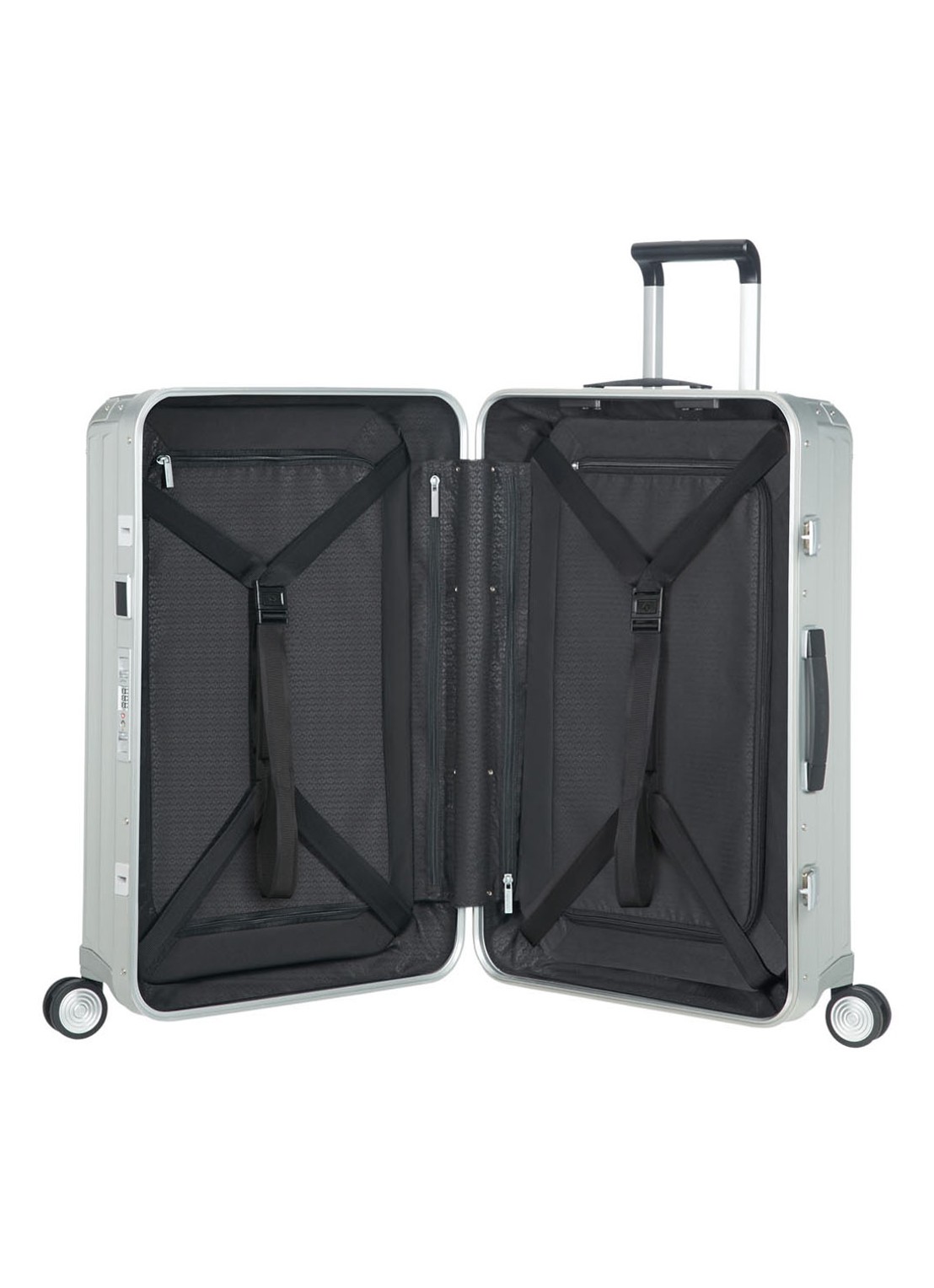 Samsonite Lite-Box Alu spinner 69 cm  - voorkant 2 zilver