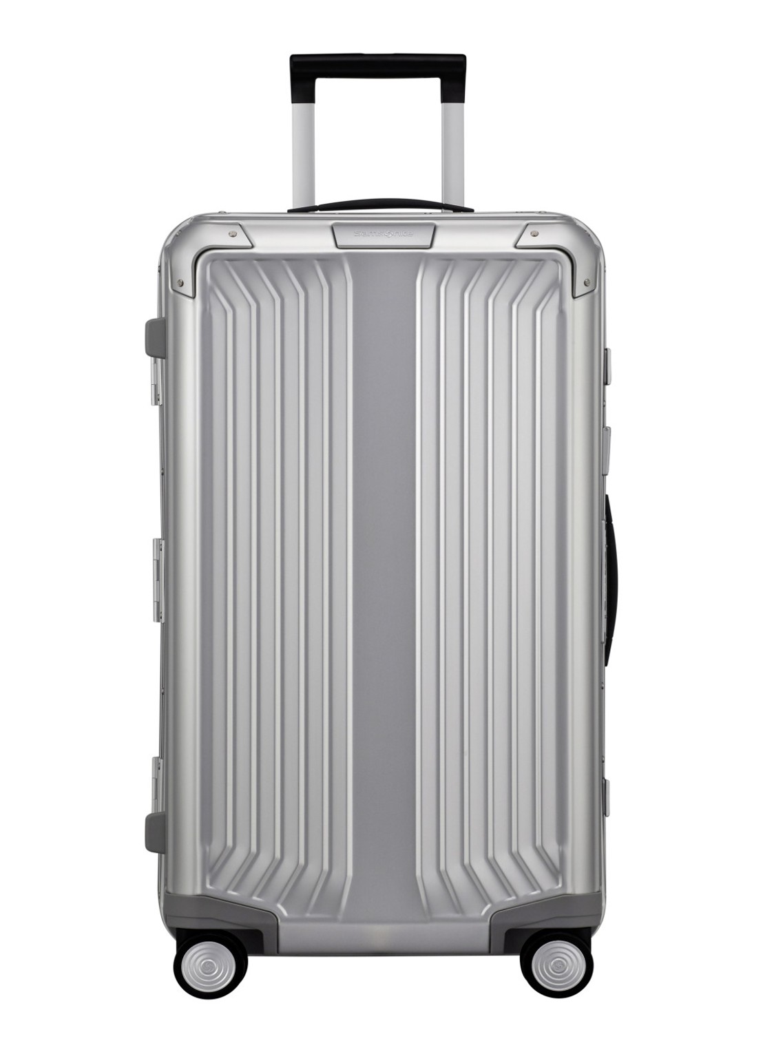 Samsonite Lite-Box Alu spinner 74 cm - voorkant zilver