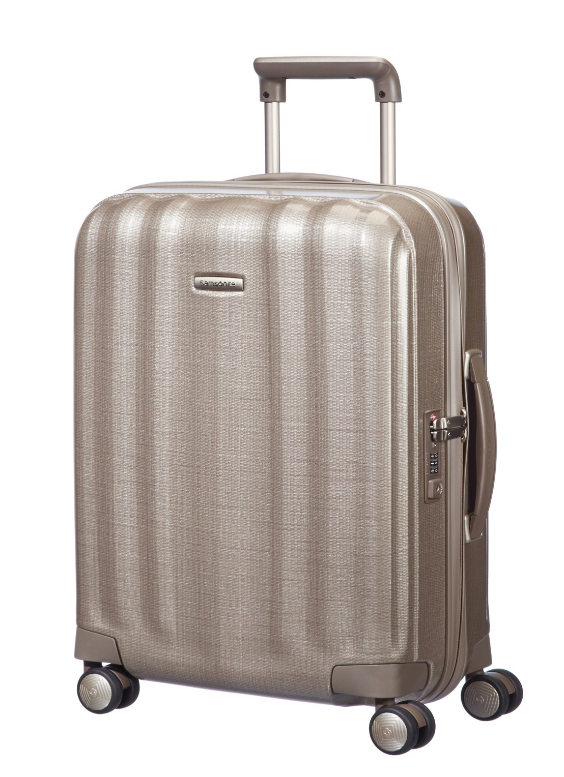 Samsonite Lite-Cube spinner 55 cm - voorkant 2 ivory gold