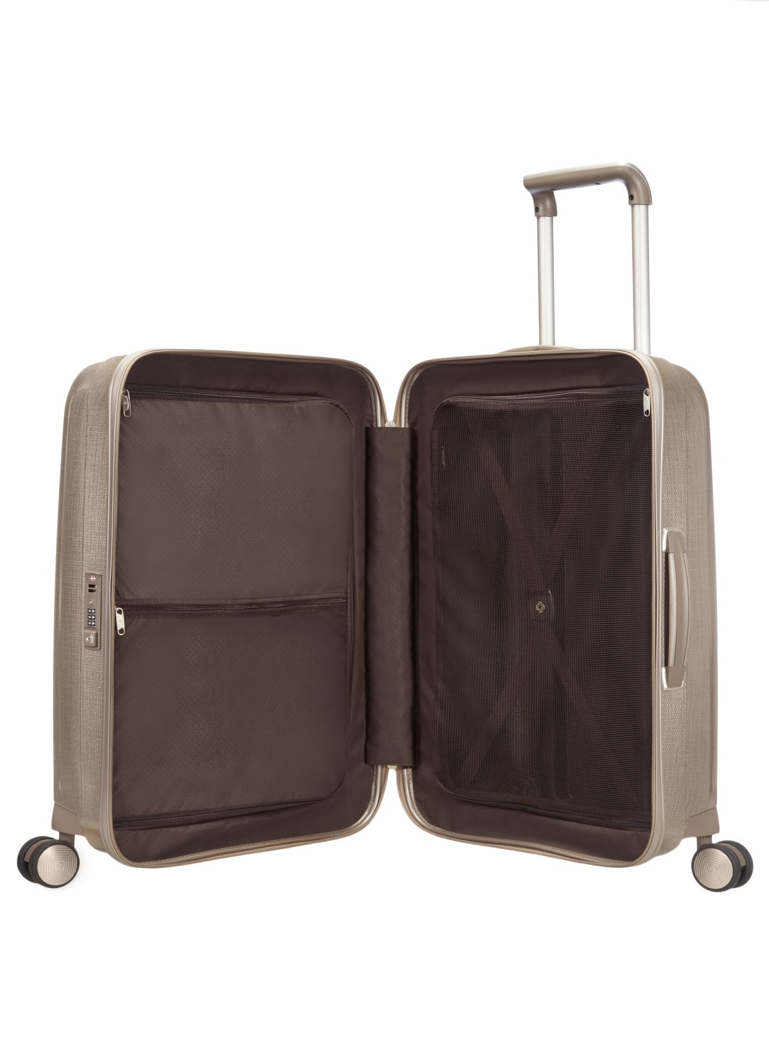 Samsonite Lite-Cube spinner 55 cm - voorkant 3 ivory gold