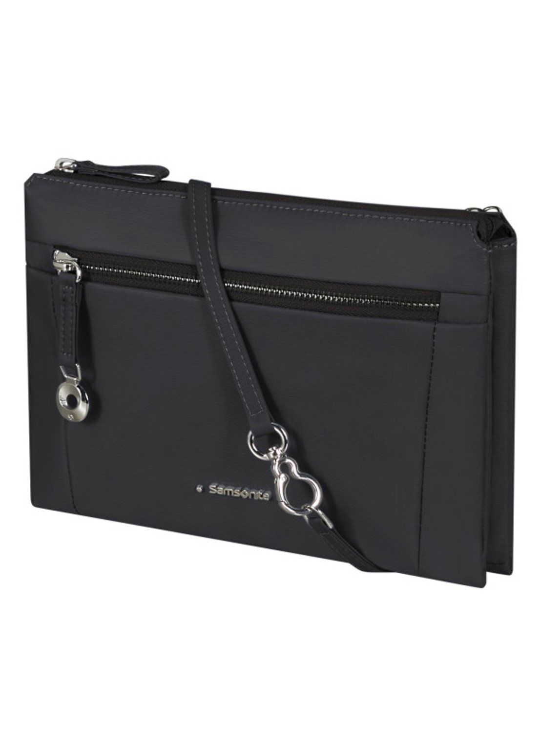 Samsonite Move Journey Mini schoudertas met logo - voorkant 2 zwart
