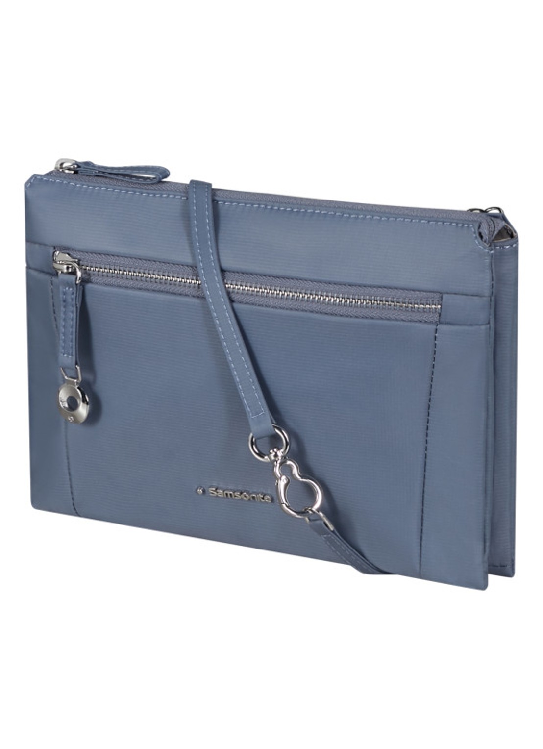 Samsonite Move Journey Mini schoudertas met logo - voorkant 2 staalblauw