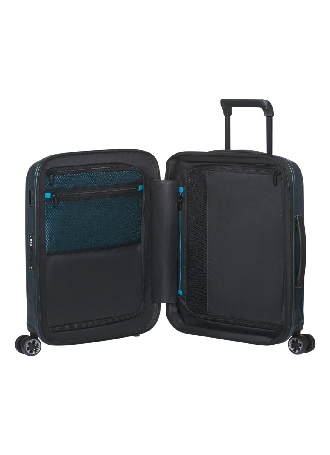 Samsonite Nexis vergrootbare spinner 55 cm - achterkant 5 petrol
