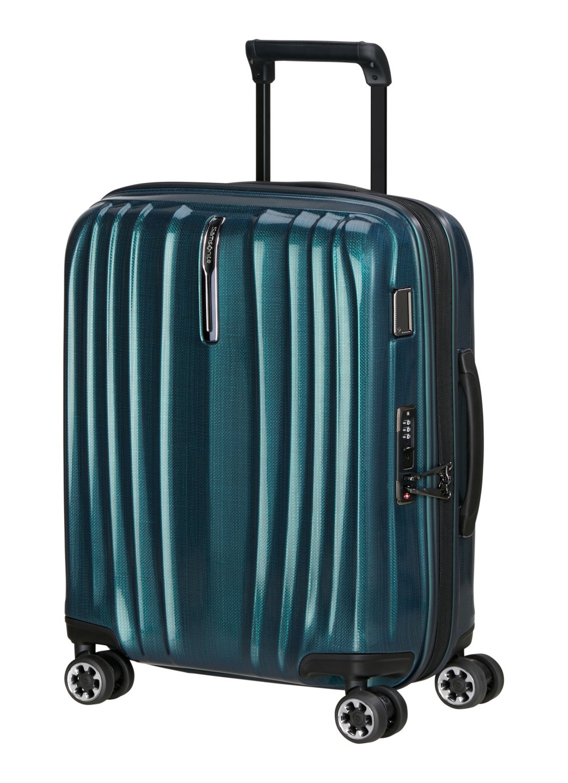 Samsonite Nexis vergrootbare spinner 55 cm - voorkant 4 petrol