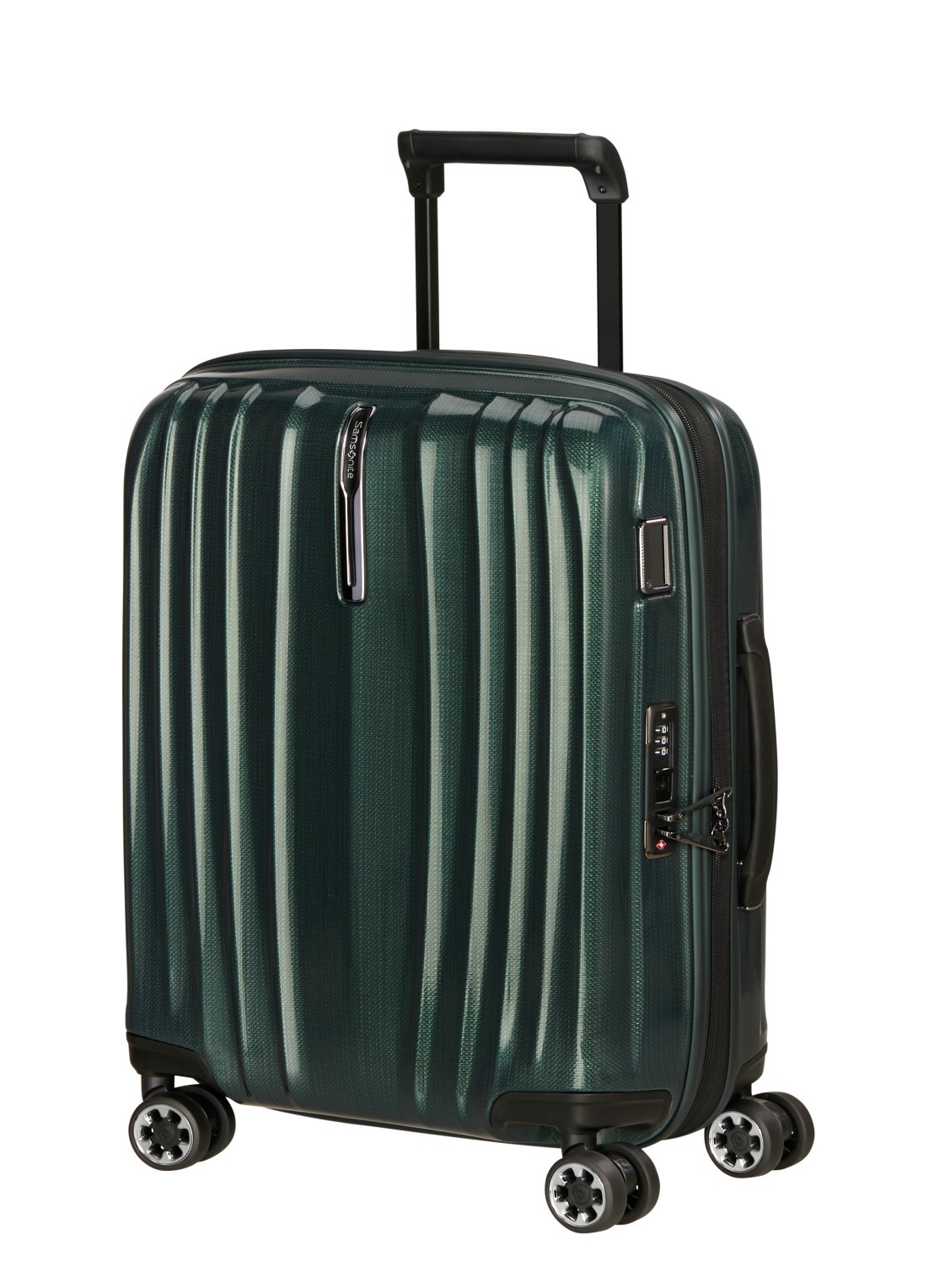 Samsonite Nexis vergrootbare spinner 55 cm - voorkant 2 donkergroen