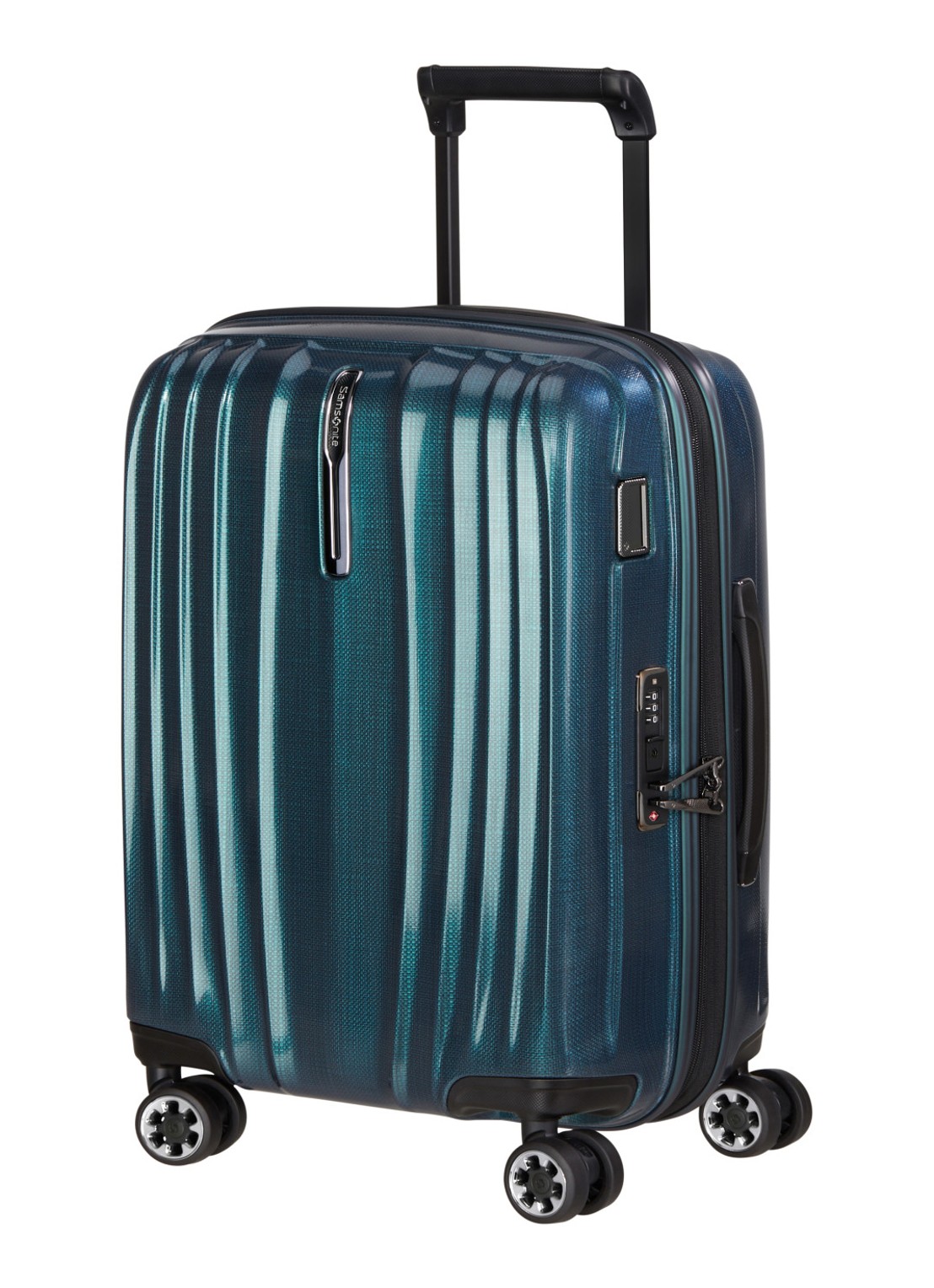 Samsonite Nexis vergrootbare spinner 55 cm - voorkant 3 petrol