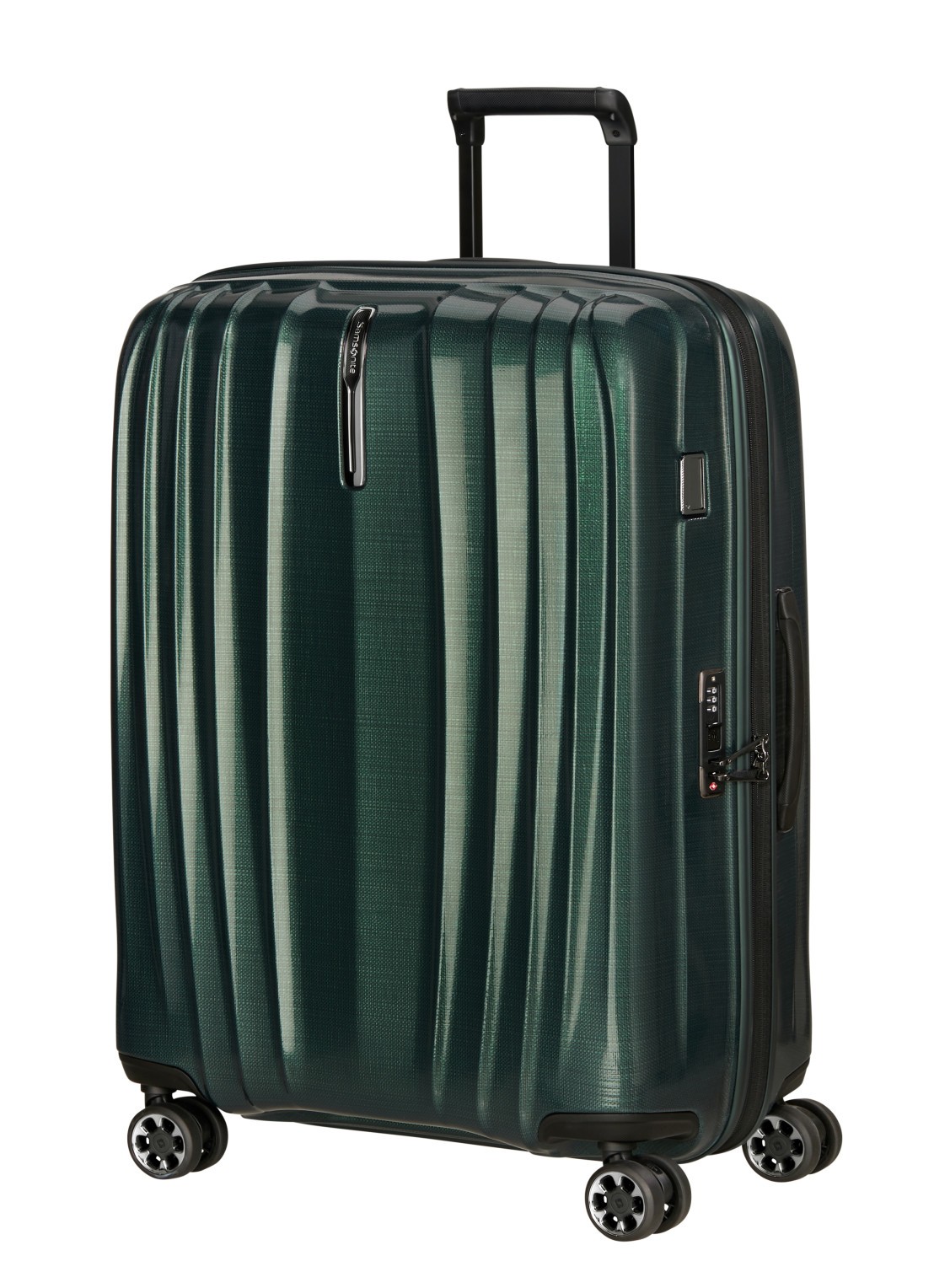 Samsonite Nexis vergrootbare spinner 76 cm - voorkant 4 donkergroen
