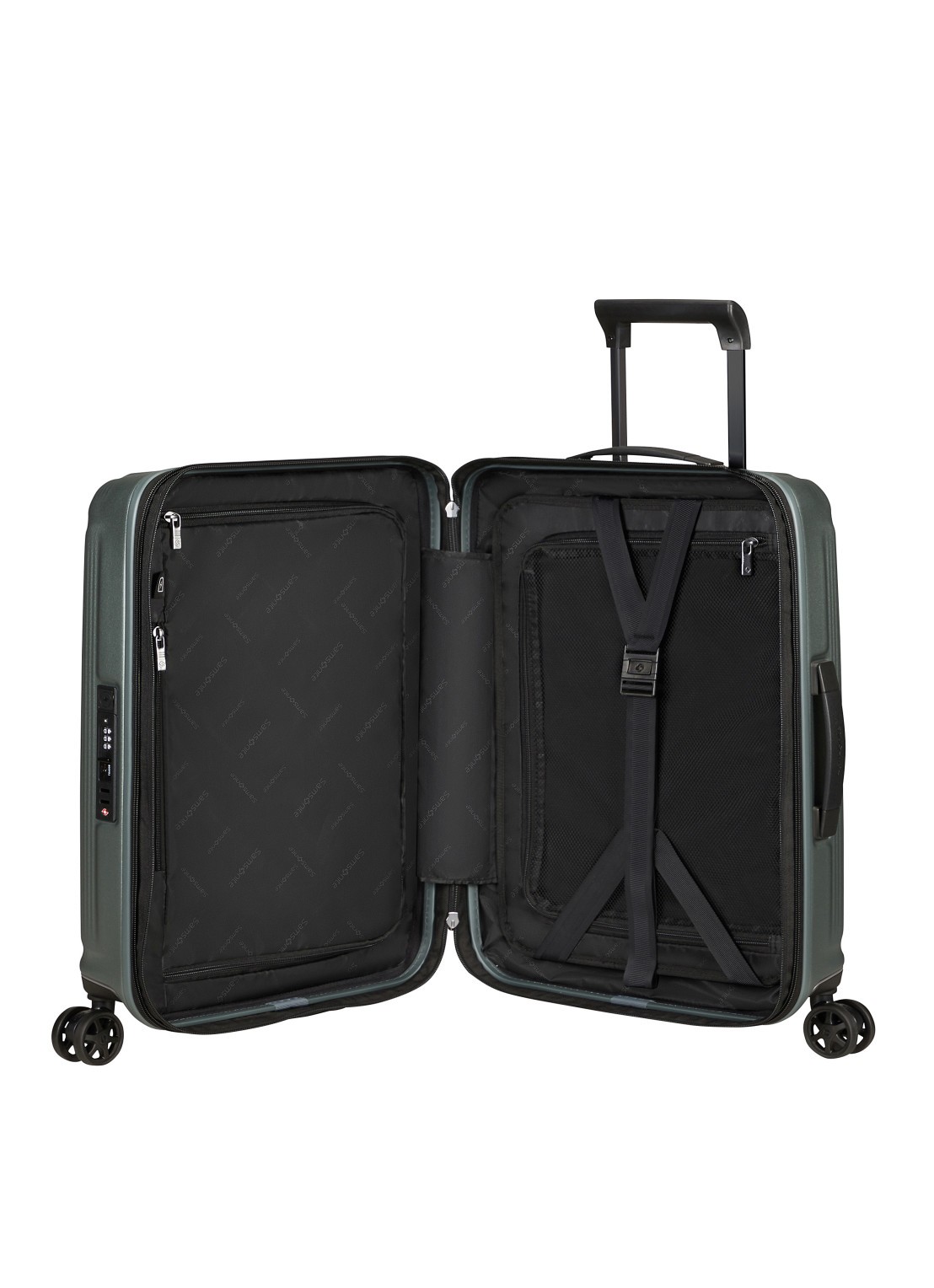 Samsonite Nuon vergrootbare spinner 55 cm - voorkant 5 khaki