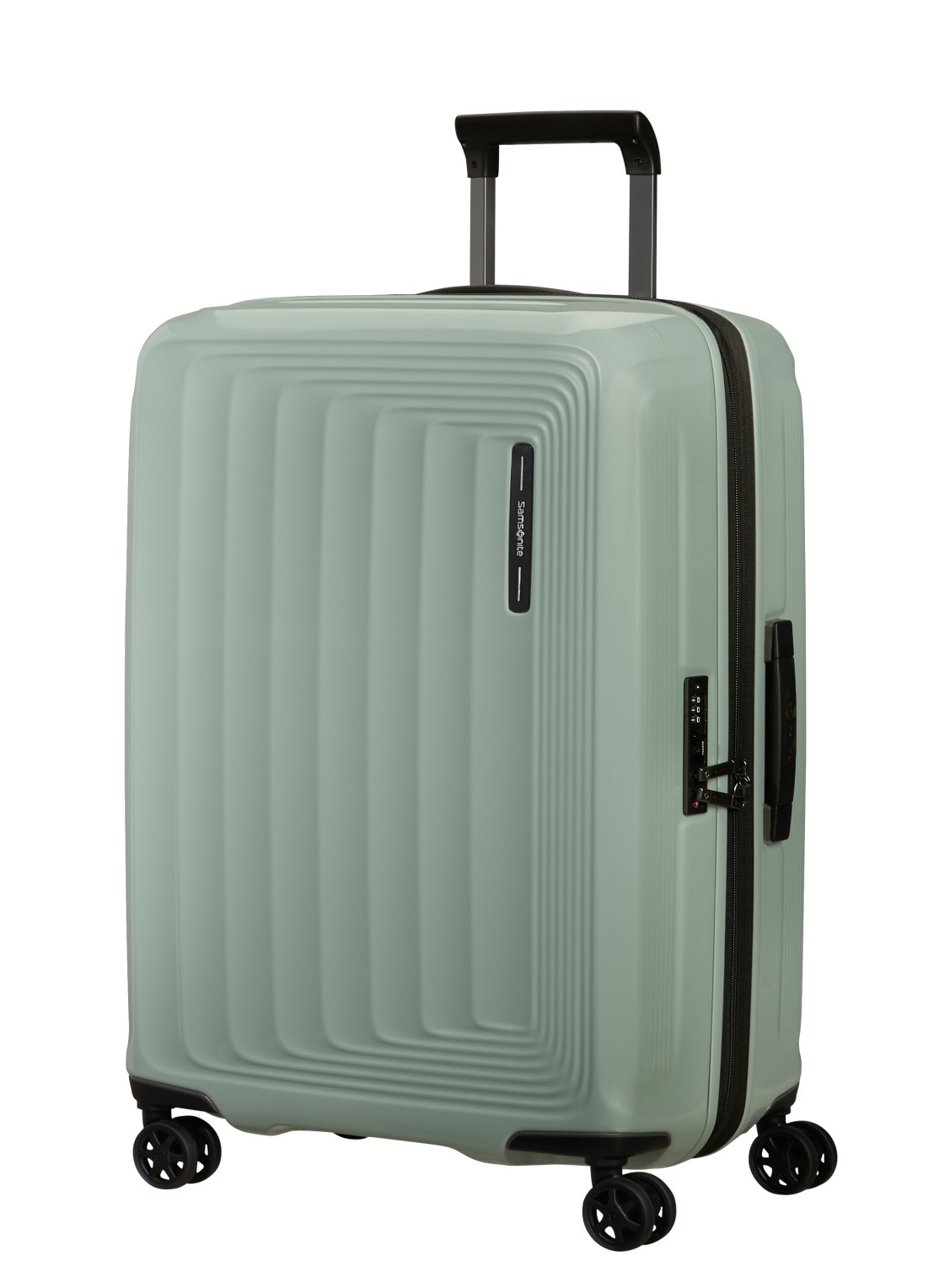 Samsonite Nuon vergrootbare spinner 69 cm - voorkant 2 metallic mineral green / lichtgroen
