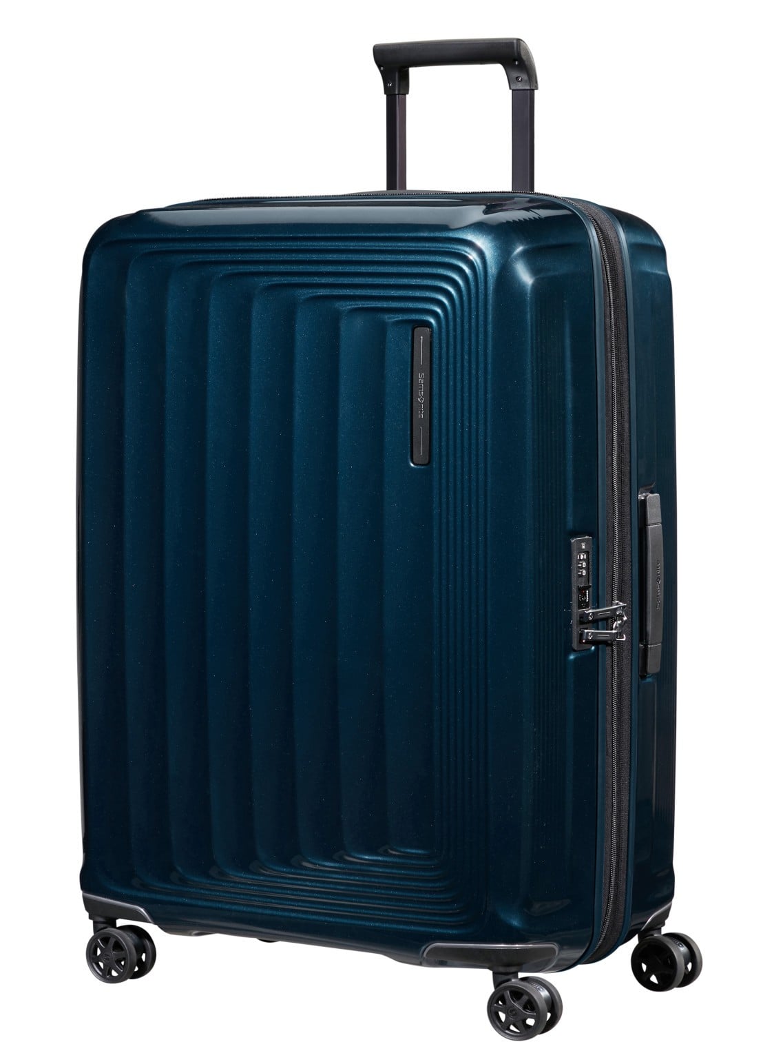 Samsonite Nuon vergrootbare spinner 75 cm - voorkant 2 donkerblauw