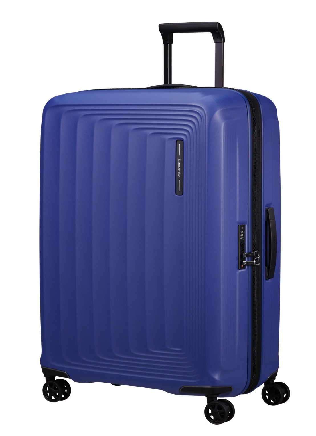 Samsonite Nuon vergrootbare spinner 75 cm - voorkant 4 blauw