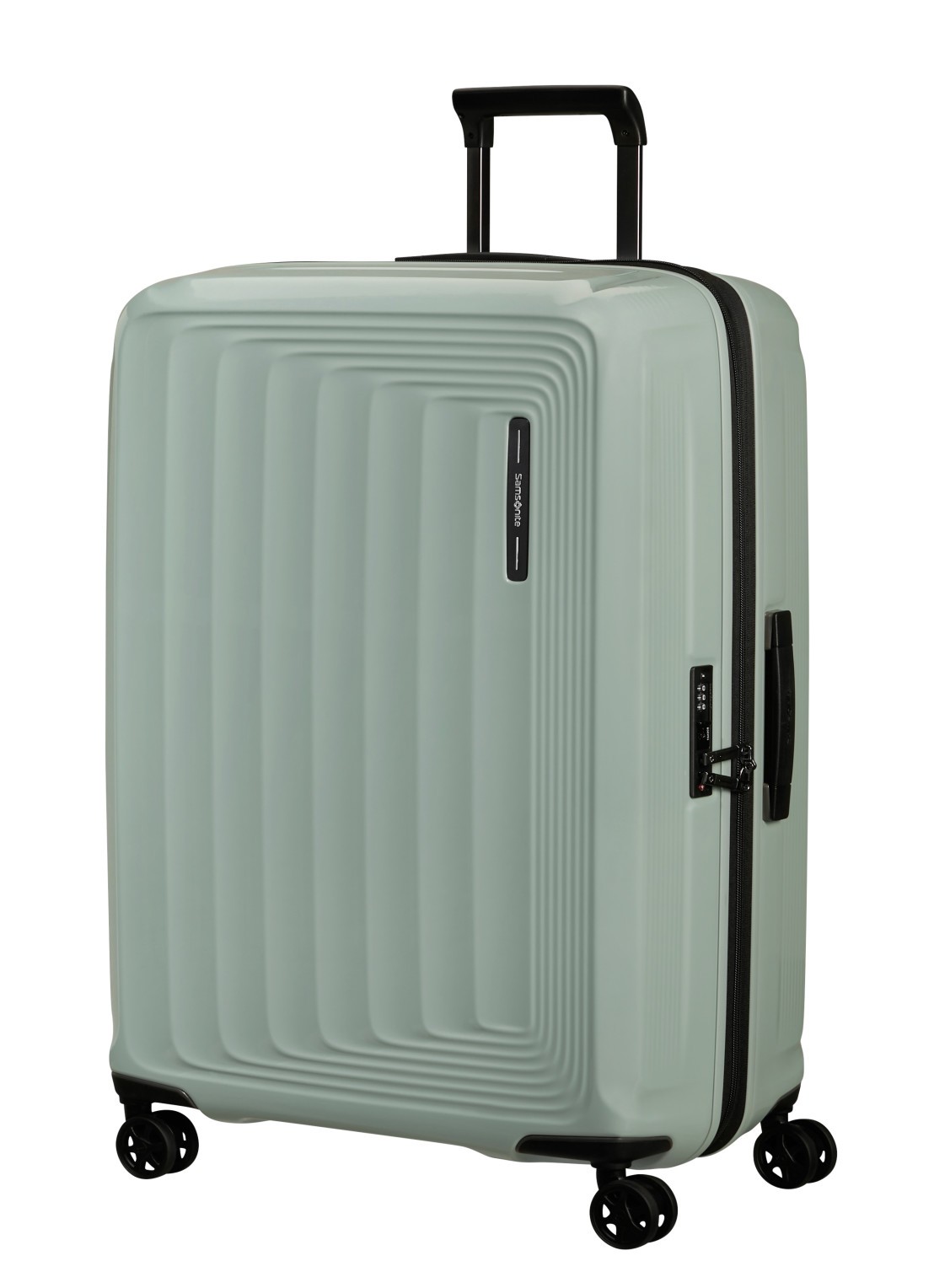 Samsonite Nuon vergrootbare spinner 75 cm - voorkant 4 metallic mineral green / lichtgroen