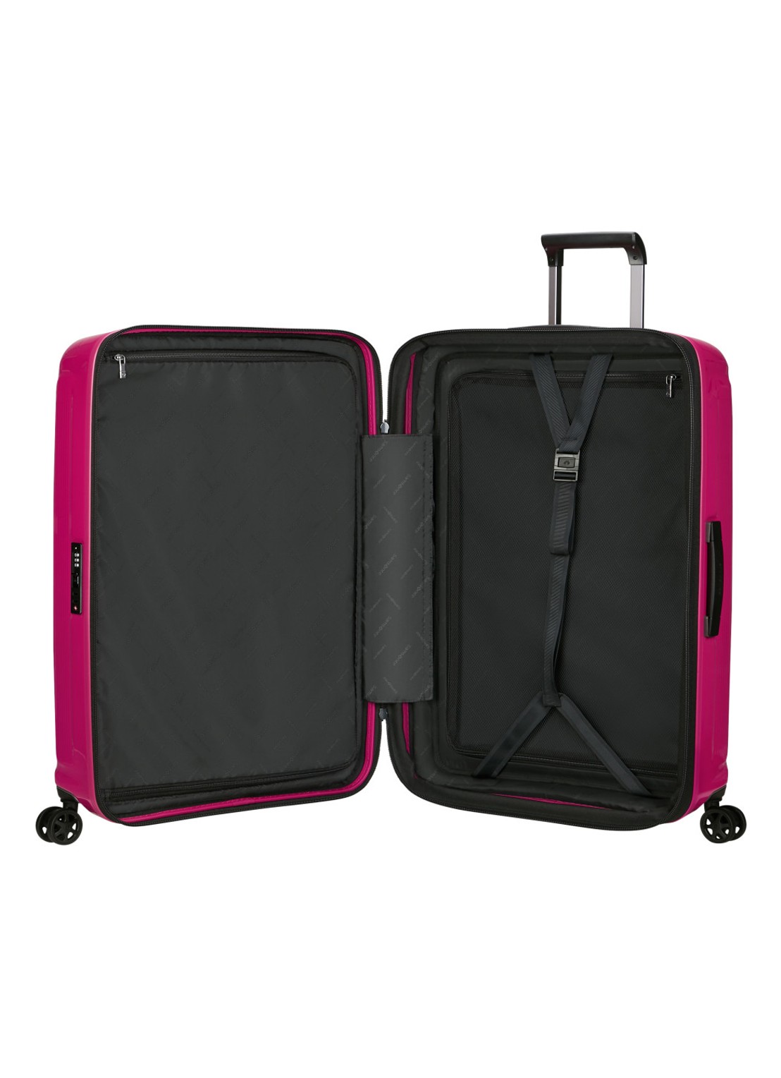 Samsonite Nuon vergrootbare spinner 75 cm - achterkant 5 metallic ruby / donkerroze