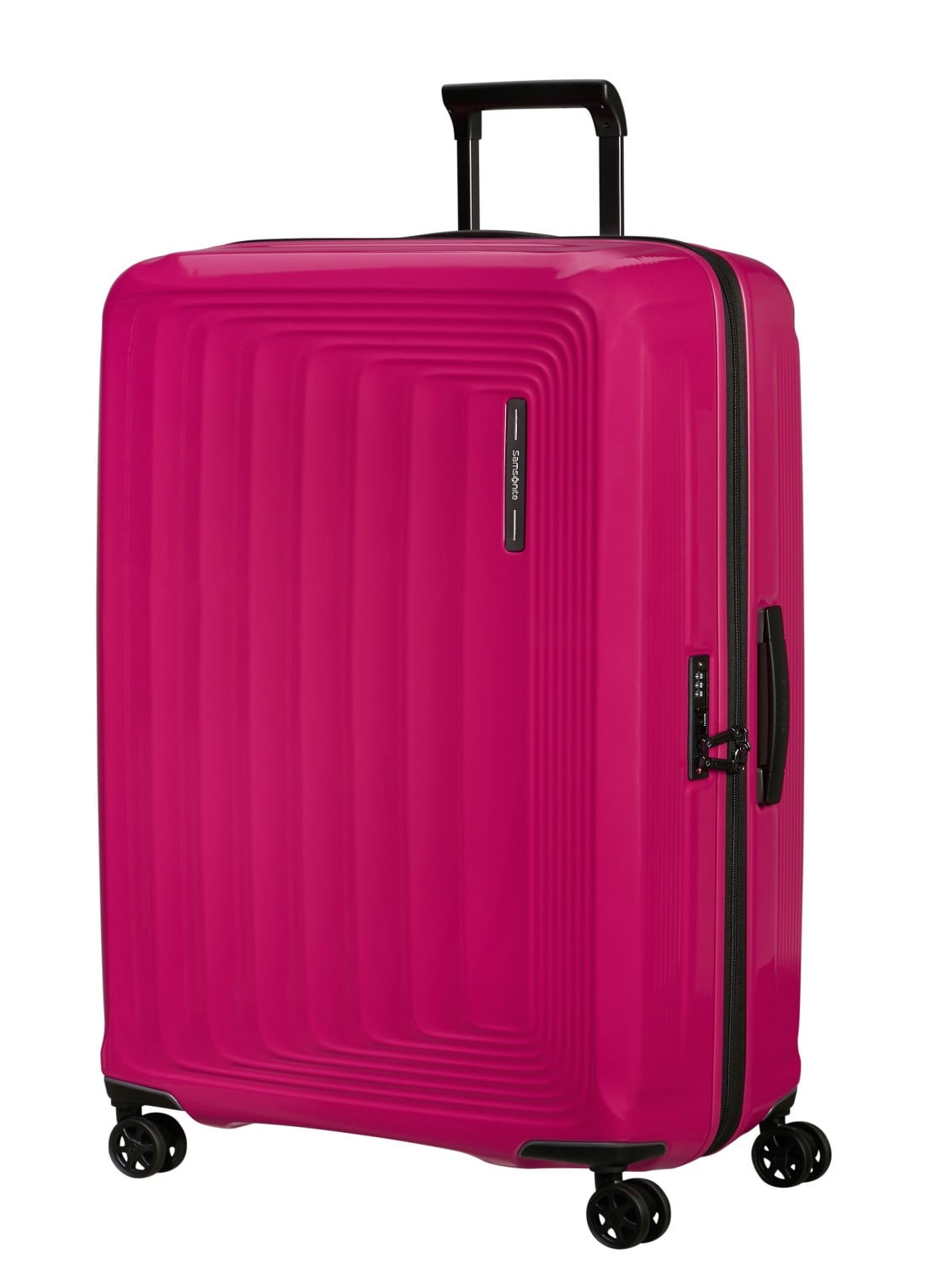 Samsonite Nuon vergrootbare spinner 81 cm - voorkant 3 metallic ruby / donkerroze