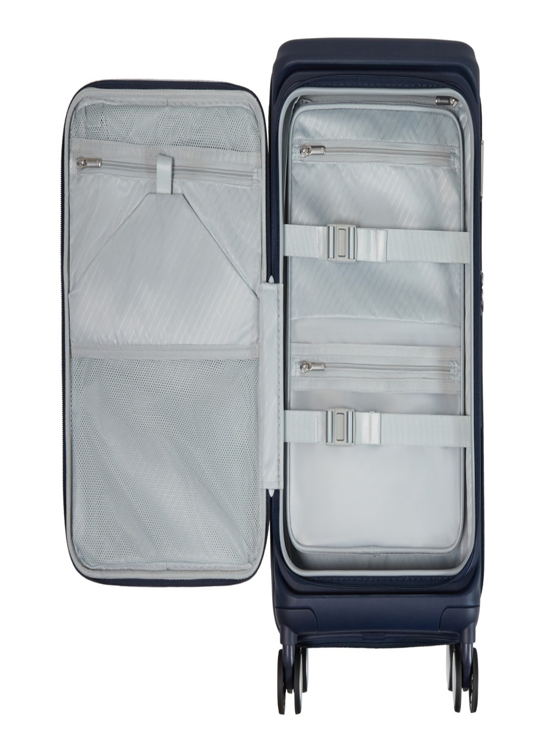 Samsonite Paralux vergrootbare spinner 55 cm - achterkant 5 donkerblauw