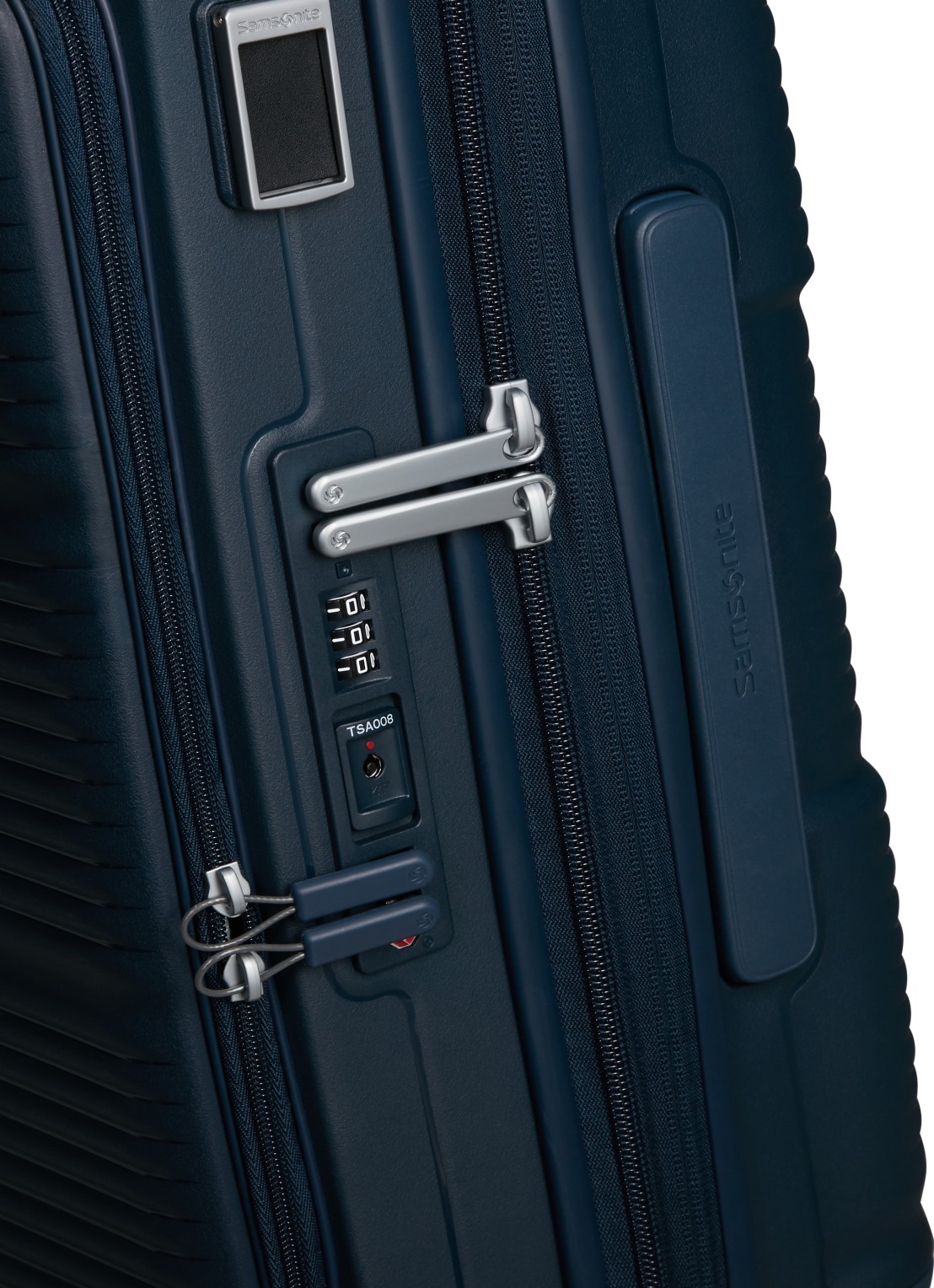Samsonite Paralux vergrootbare spinner 55 cm - detail 4 donkerblauw