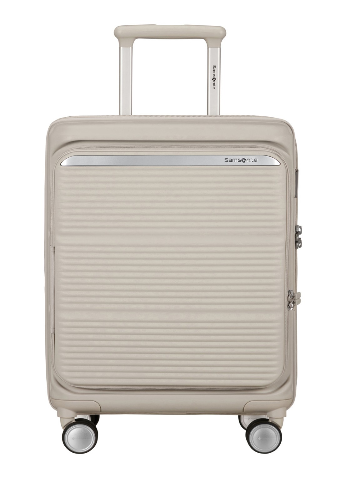Samsonite Paralux vergrootbare spinner 55 cm - voorkant grijs