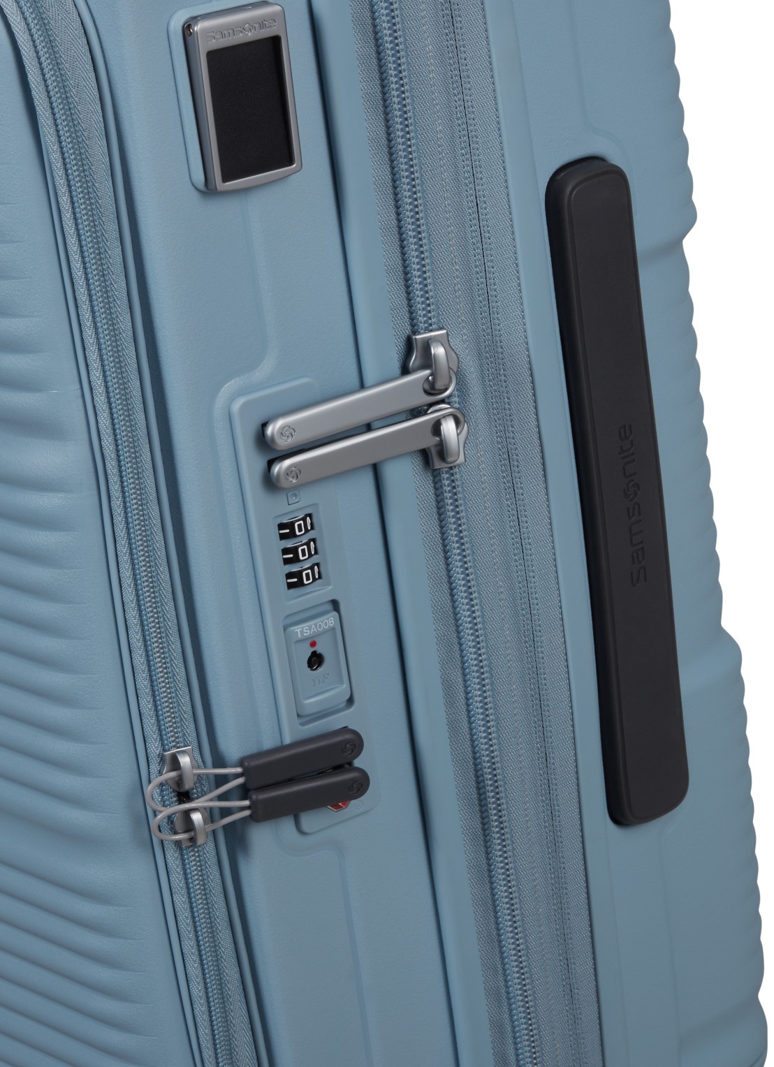 Samsonite Paralux vergrootbare spinner 55 cm - detail 2 blauw