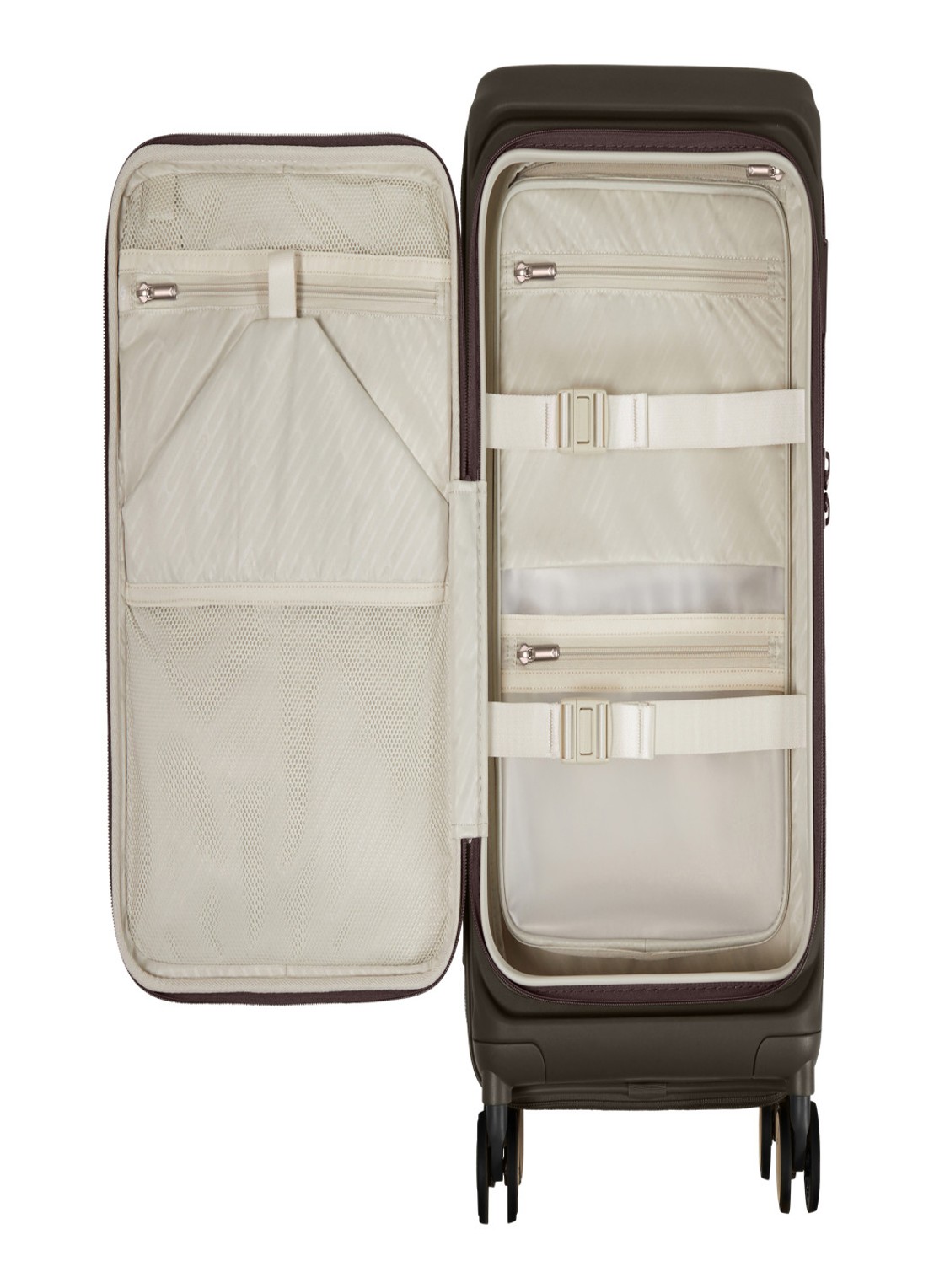 Samsonite Paralux vergrootbare spinner 55 cm - detail donkerbruin