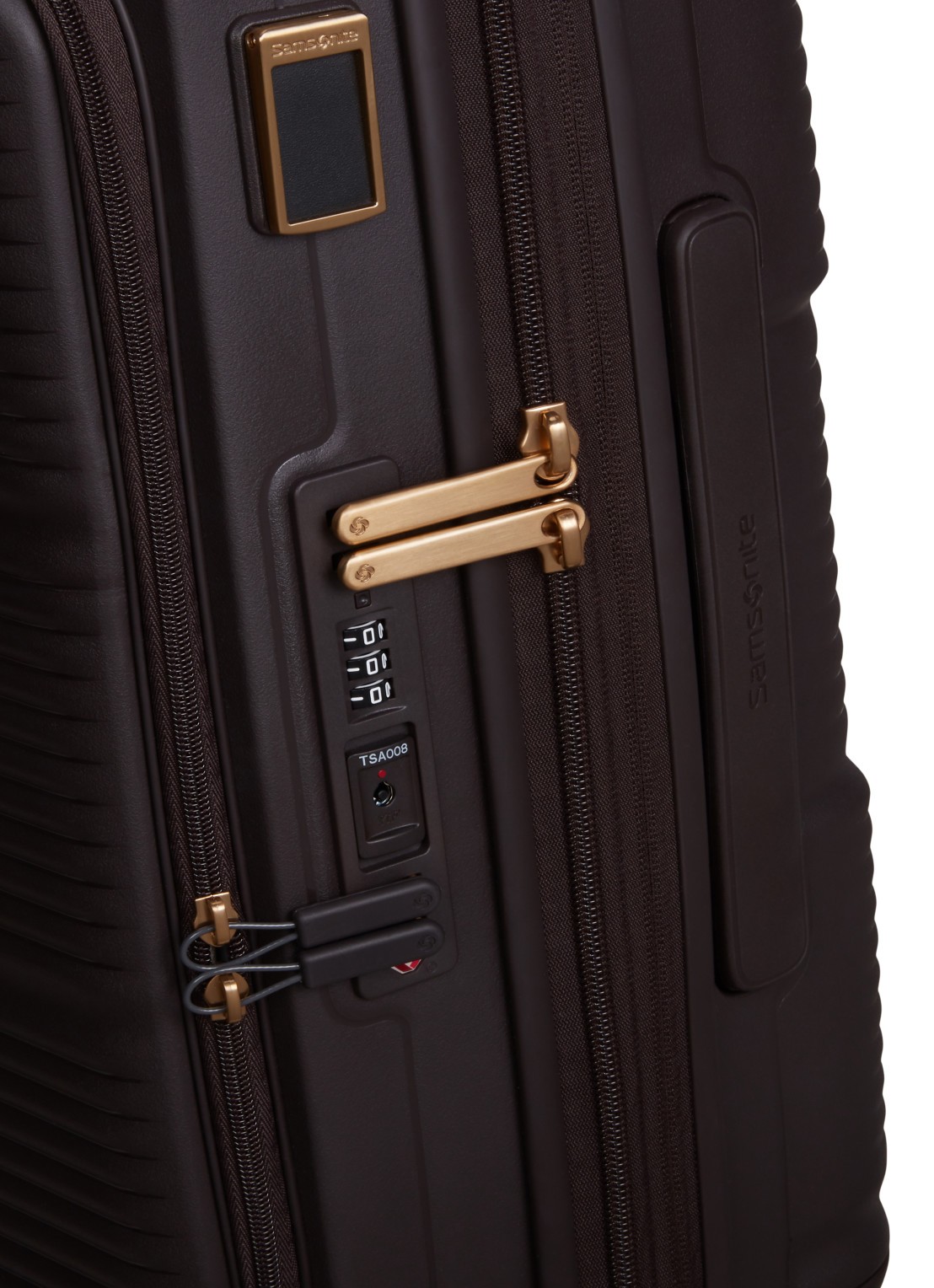 Samsonite Paralux vergrootbare spinner 55 cm - detail 2 donkerbruin