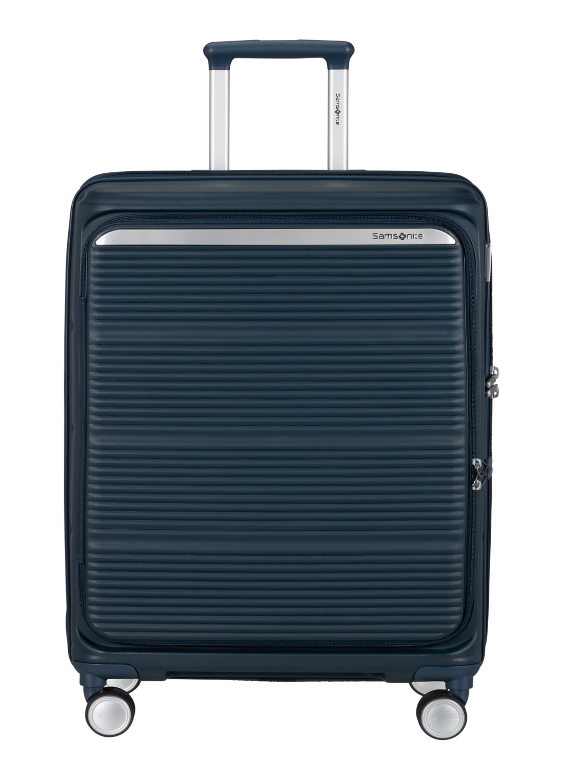 Samsonite Paralux vergrootbare spinner 67 cm - voorkant 3 donkerblauw